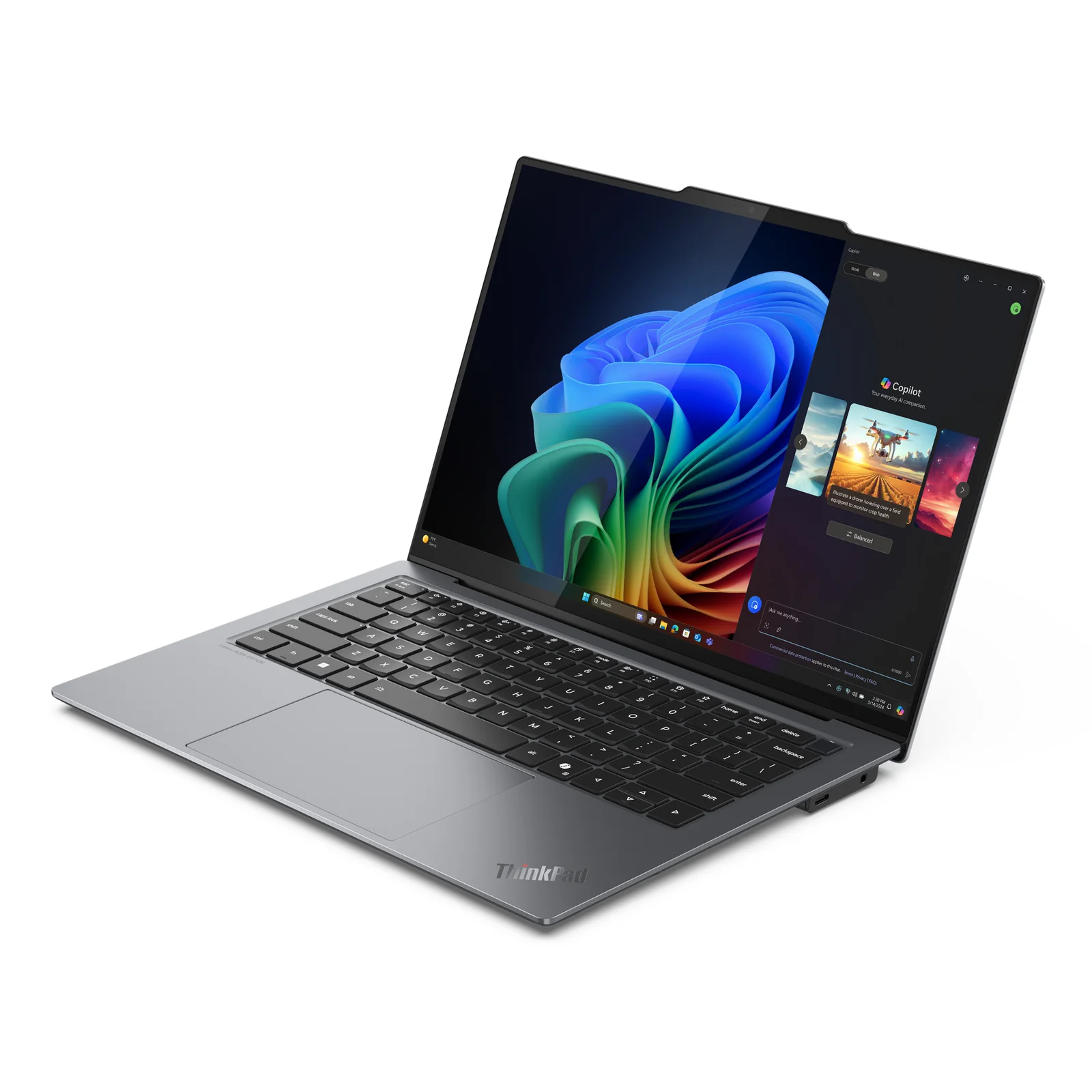 Lenovo ThinkPad X9-14 Gen 1 Copilot+ PC Intel Core Ultra 7 258V Ordinateur portable 35,6 cm (14") WUXGA 32 Go LPDDR5x-SDRAM 1 To SSD Wi-Fi 7 (802.11be) Windows 11 Pro Français Gris