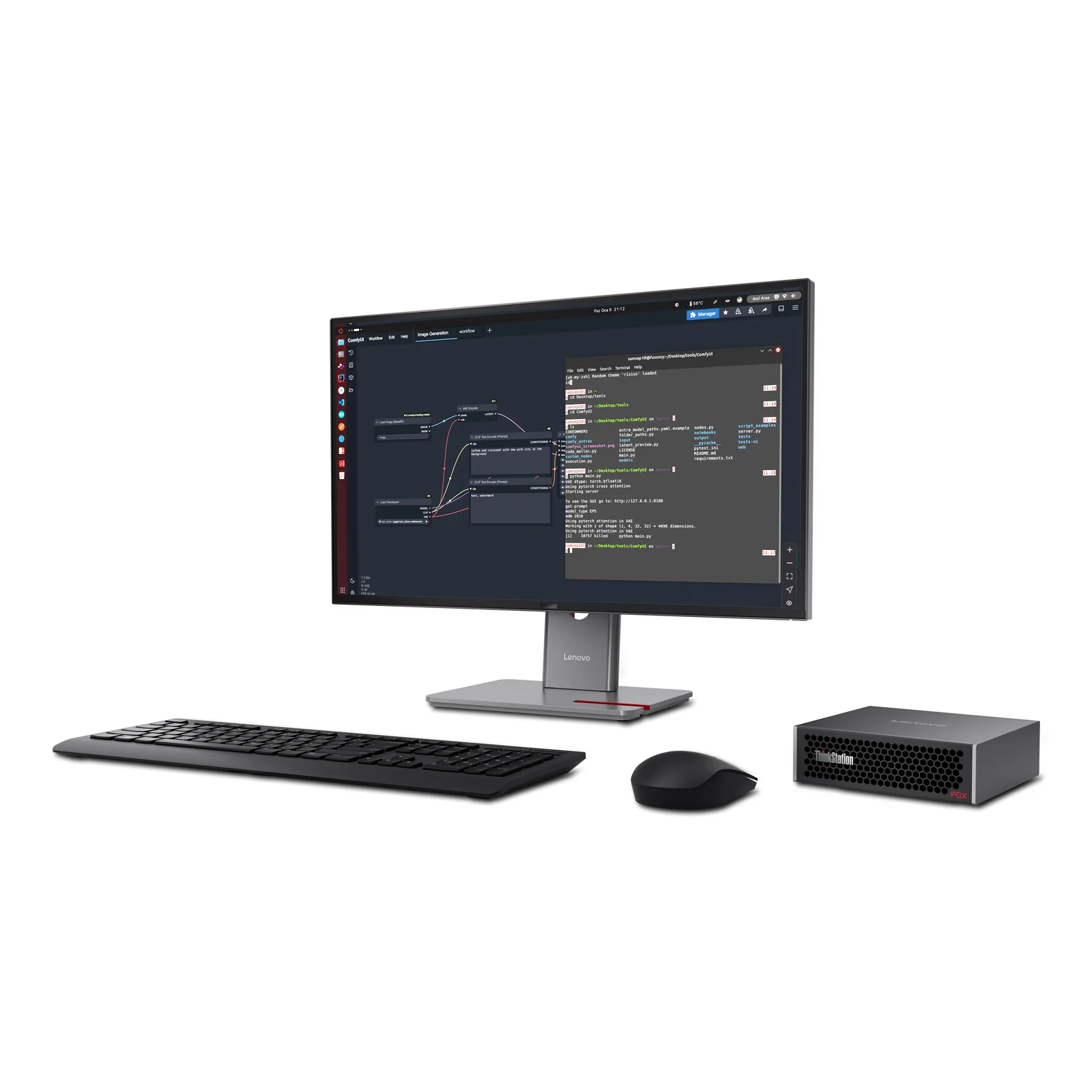 Lenovo ThinkStation PGX GB10 128 Go LPDDR5x-SDRAM 1 To SSD DGX OS Mini Tower Mini PC Noir