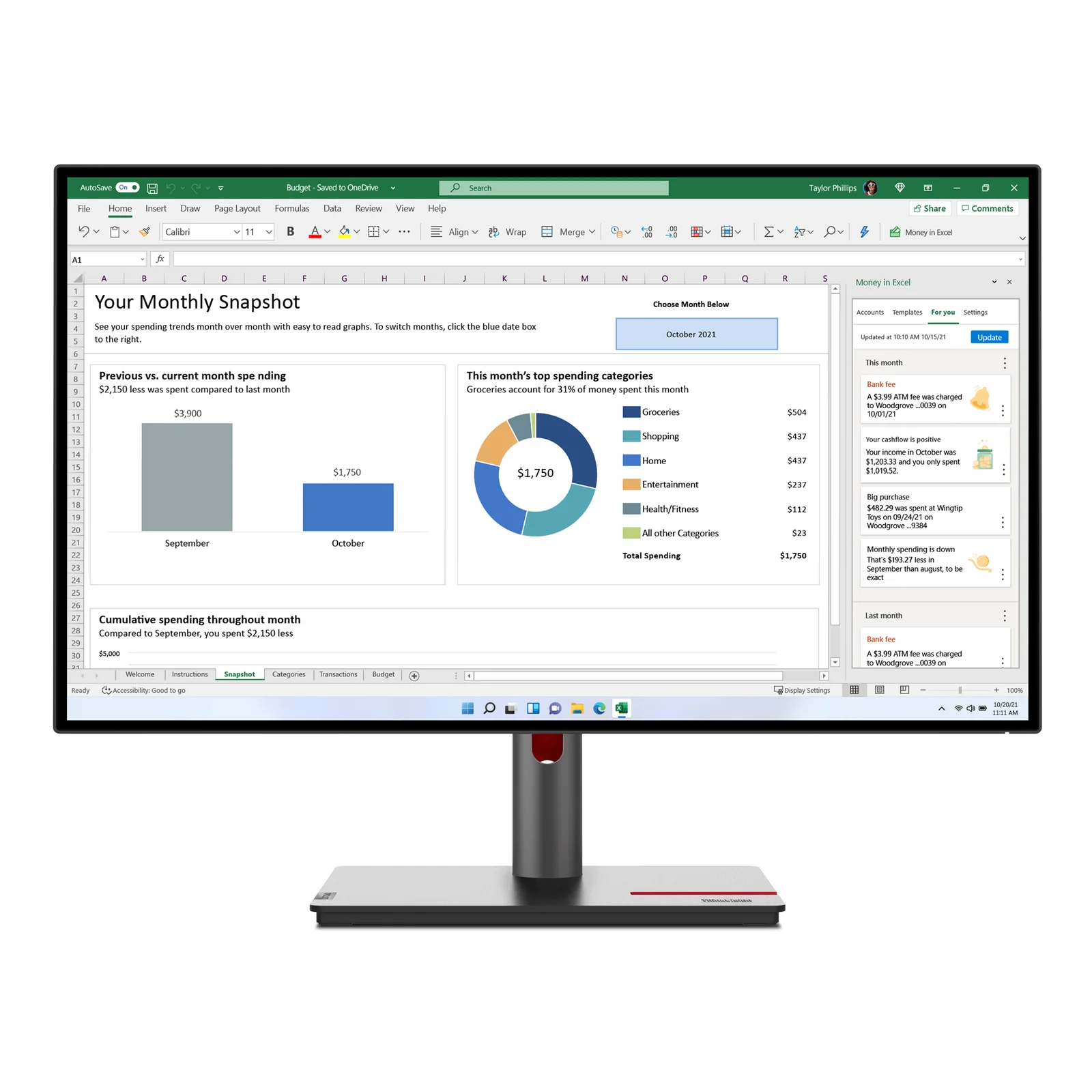 ThinkVision P27h-30 écran plat de PC 68,6 cm (27") 2560 x 1440 pixels Quad HD LCD Noir