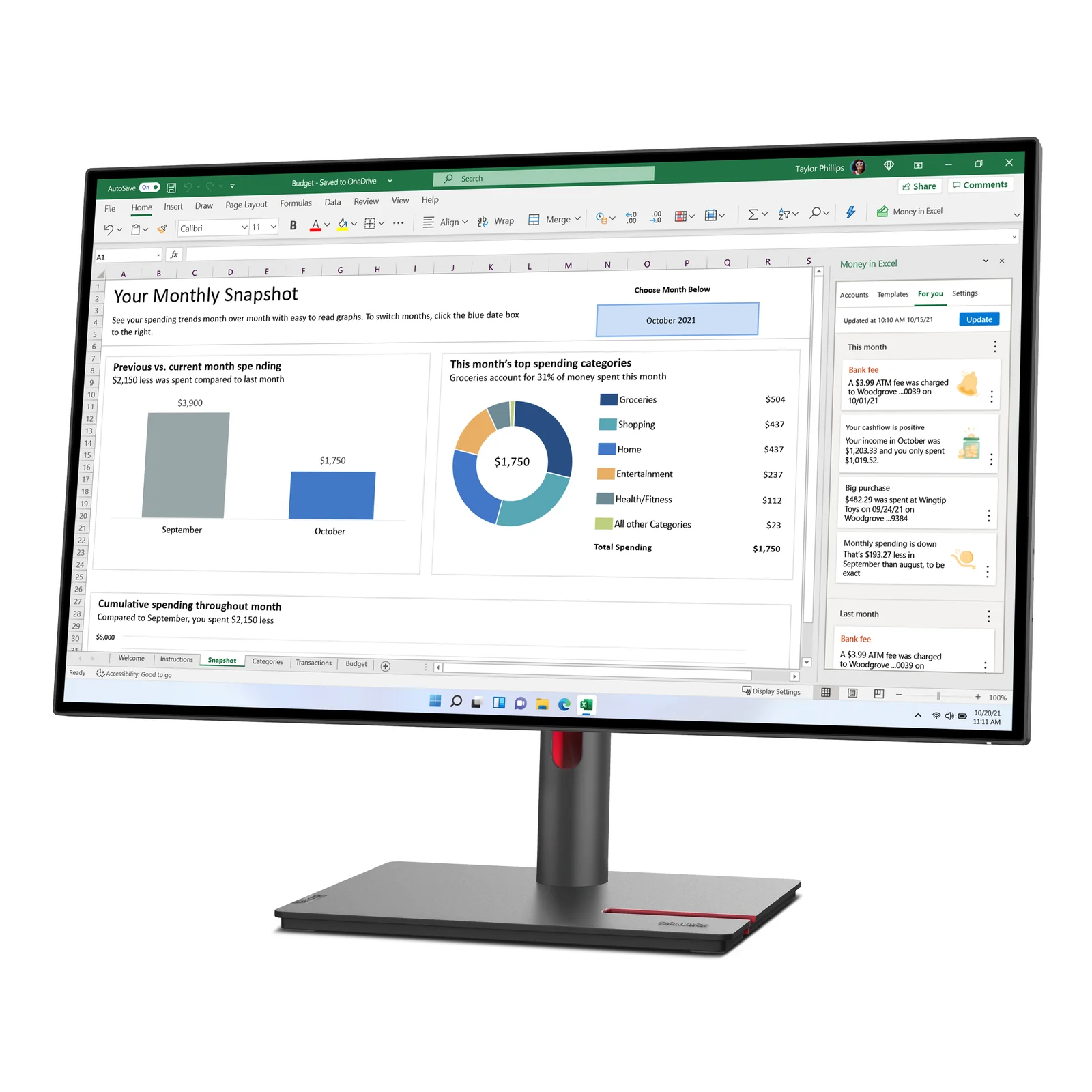 Lenovo ThinkVision P27h-30 écran plat de PC 68,6 cm (27") 2560 x 1440 pixels Quad HD LCD Noir
