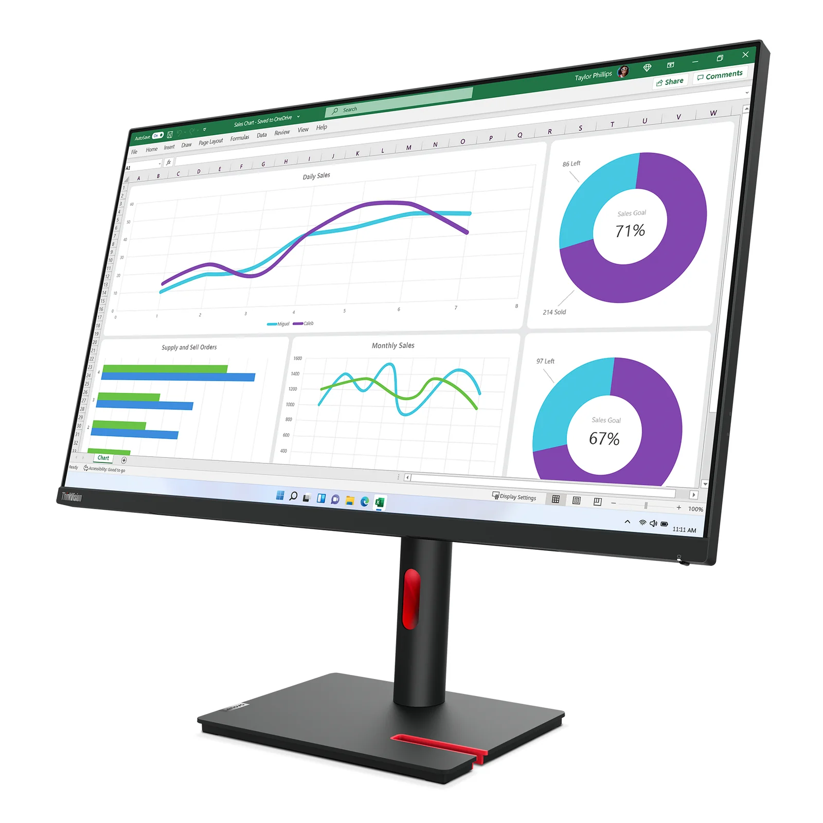 Lenovo ThinkVision T32h-30 écran plat de PC 80 cm (31.5") 2560 x 1440 pixels Quad HD LED Noir