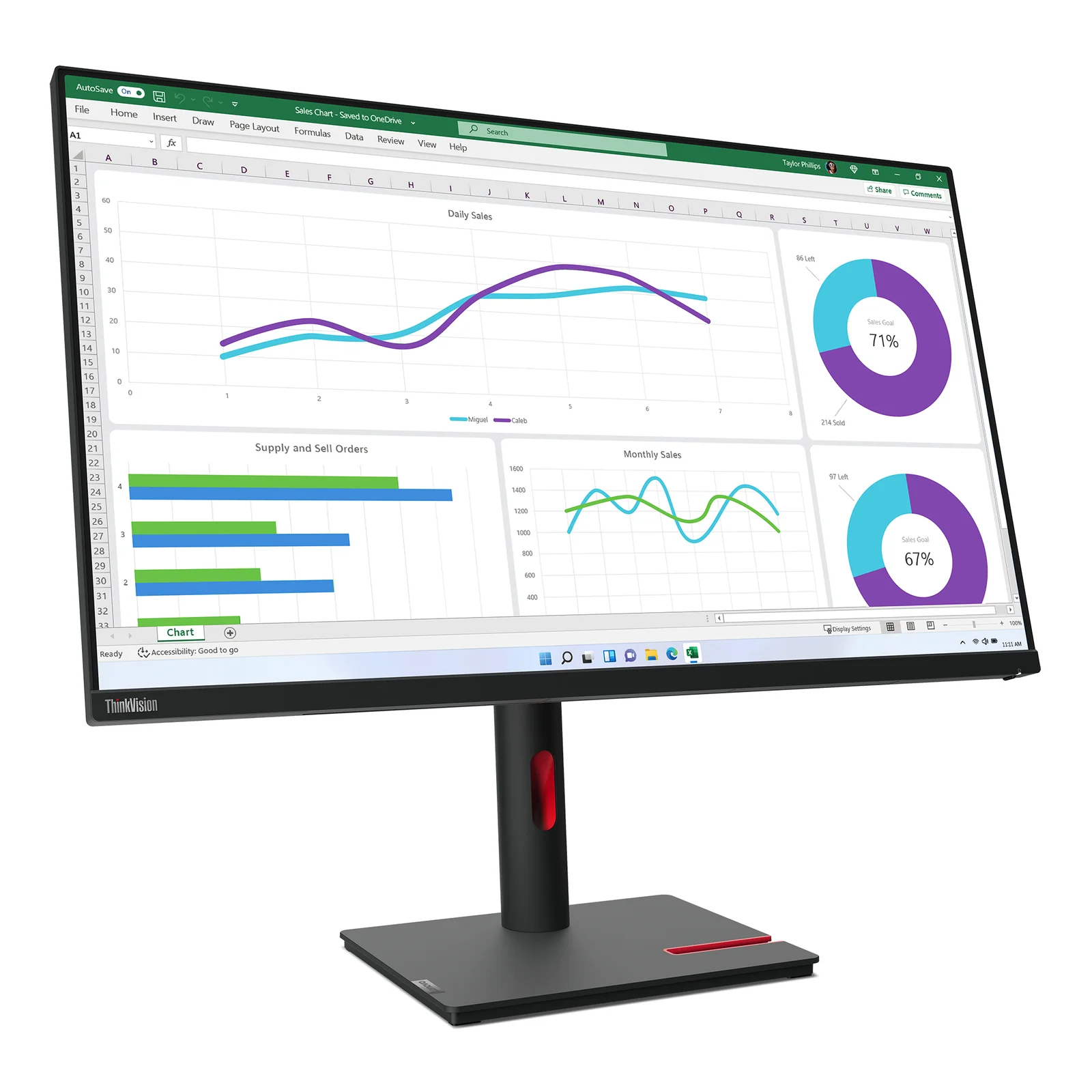 Lenovo ThinkVision T32h-30 écran plat de PC 80 cm (31.5") 2560 x 1440 pixels Quad HD LED Noir