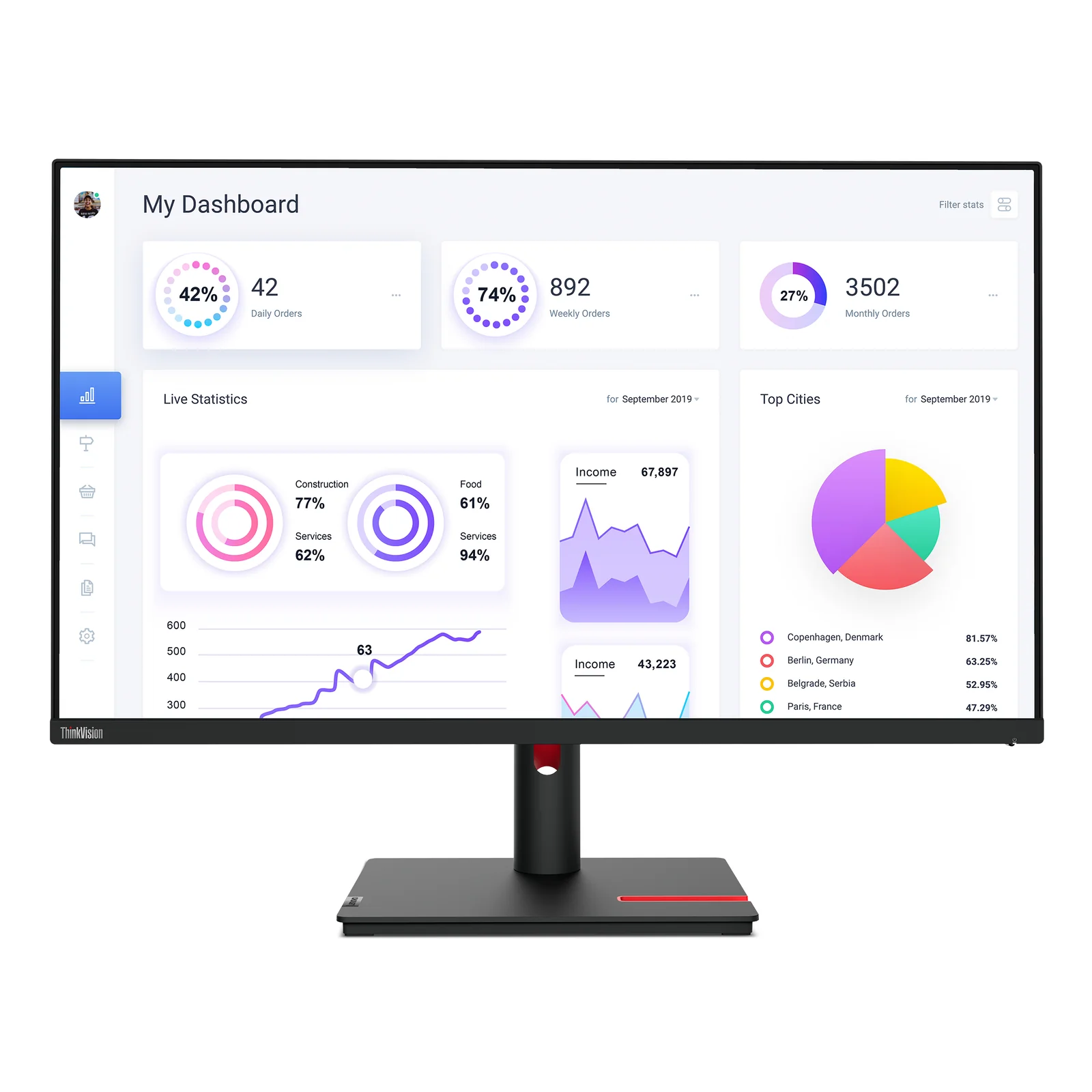 Lenovo ThinkVision T32p-30 écran plat de PC 80 cm (31.5") 3840 x 2160 pixels 4K Ultra HD LED Noir