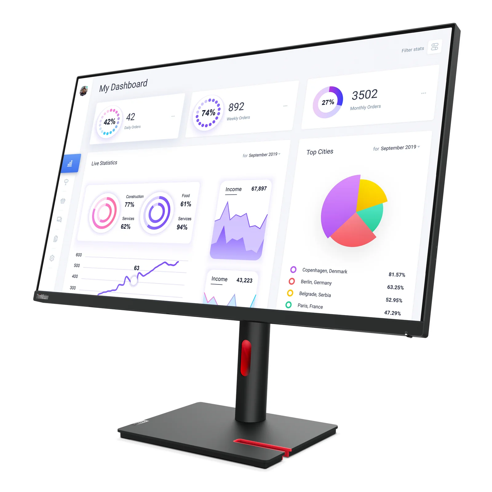 Lenovo ThinkVision T32p-30 écran plat de PC 80 cm (31.5") 3840 x 2160 pixels 4K Ultra HD LED Noir
