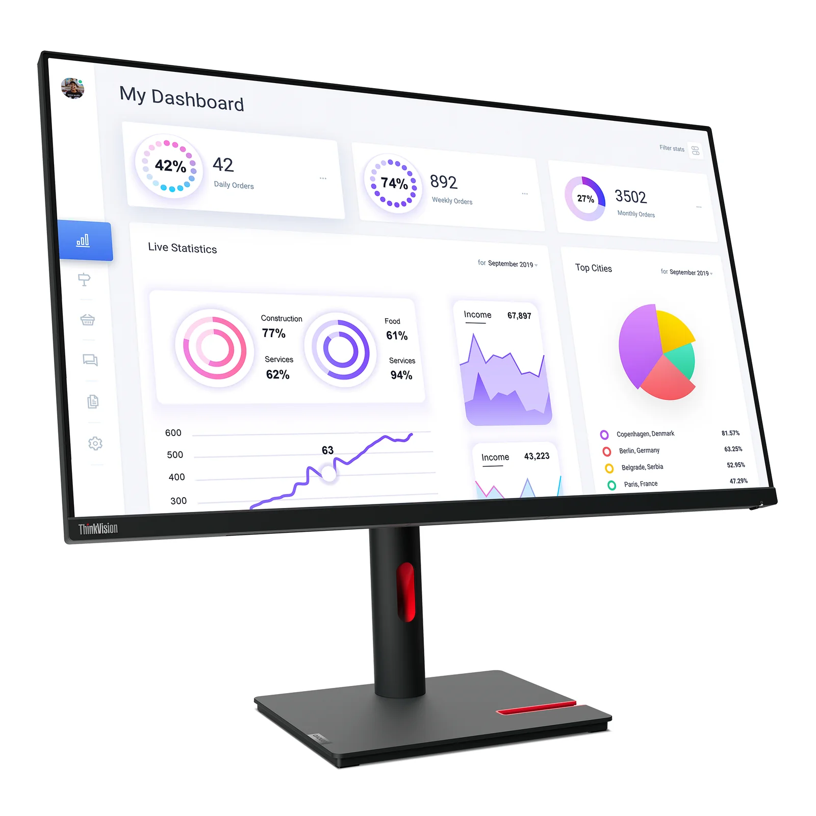 Lenovo ThinkVision T32p-30 écran plat de PC 80 cm (31.5") 3840 x 2160 pixels 4K Ultra HD LED Noir
