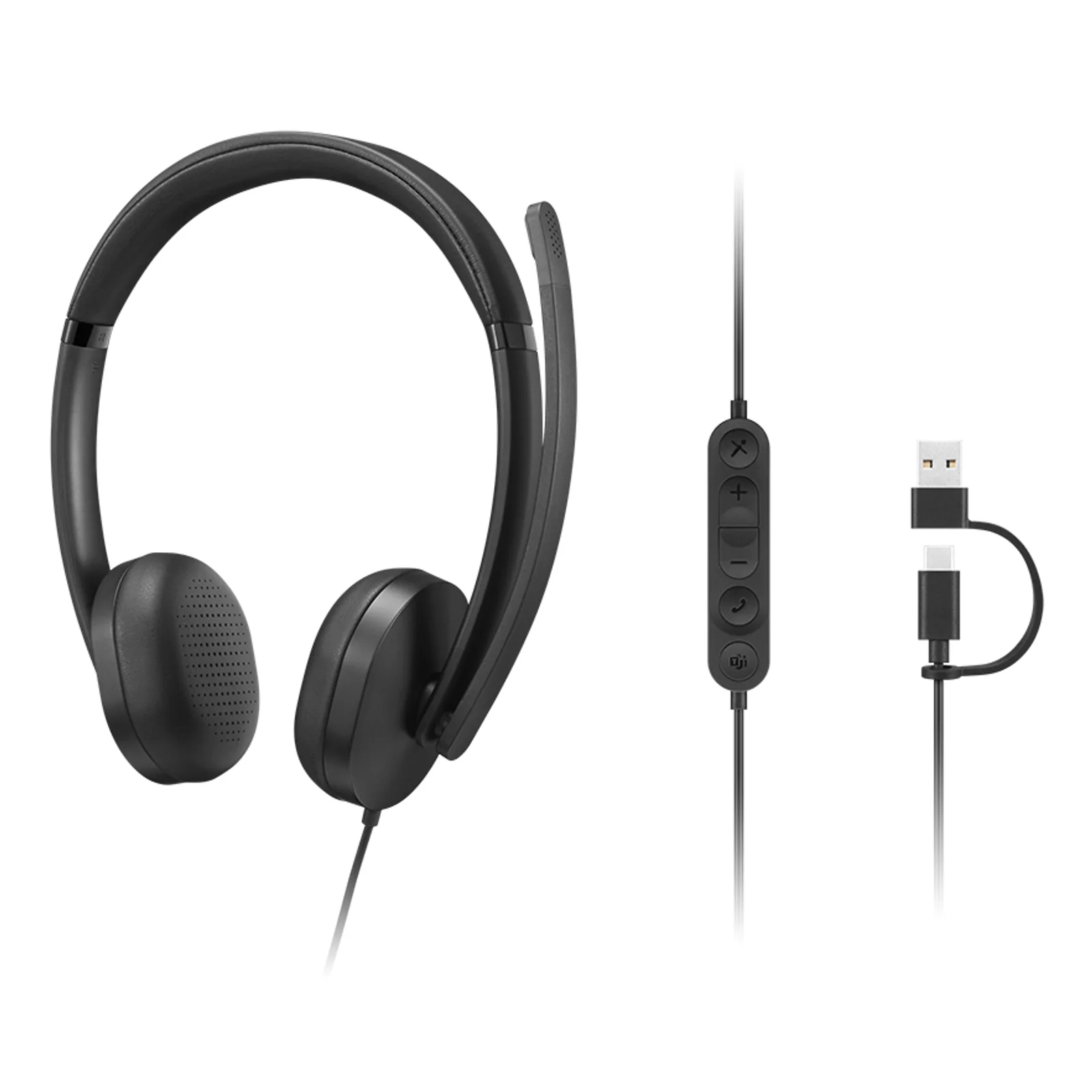 Lenovo VoIP Headset 5000 Casque Avec fil Arceau Bureau/Centre d'appels USB Type-C Noir