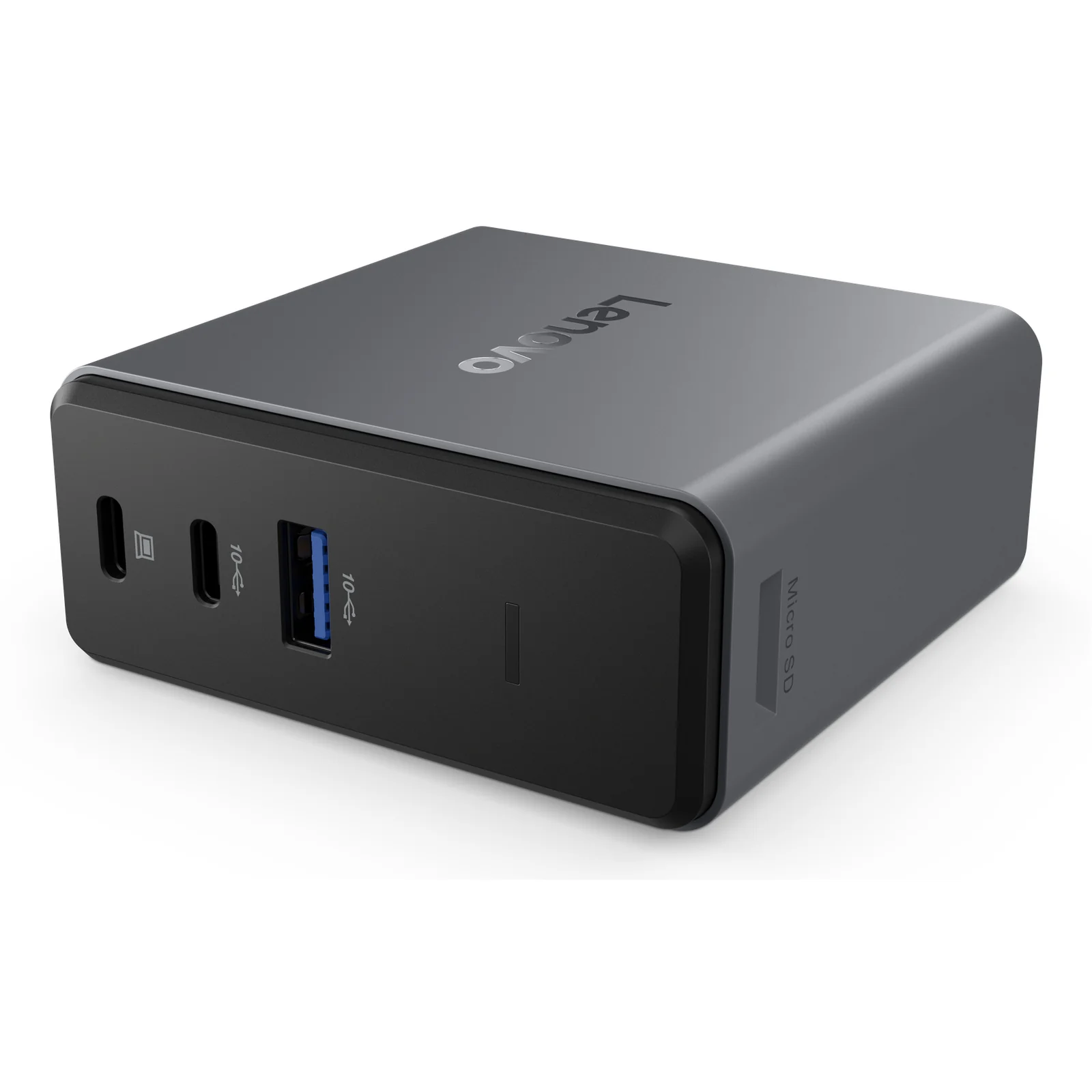 Lenovo X9 Charging GaN Dock Avec fil USB 3.2 Gen 2 (3.1 Gen 2) Type-C Gris