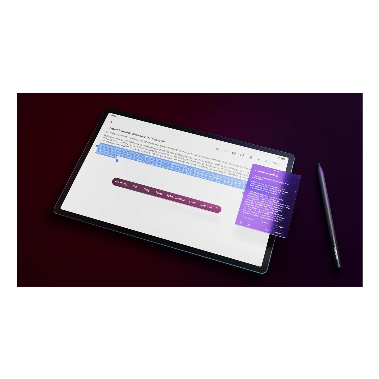 Lenovo Yoga Tab Plus Snapdragon 256 Go 32,3 cm (12.7") 16 Go Wi-Fi 7 (802.11be) Android 14 Bleu