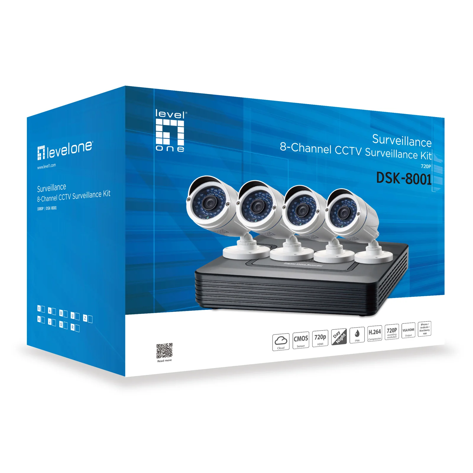 LevelOne DSK-8001 kit de vidéo-surveillance Avec fil 8 canaux
