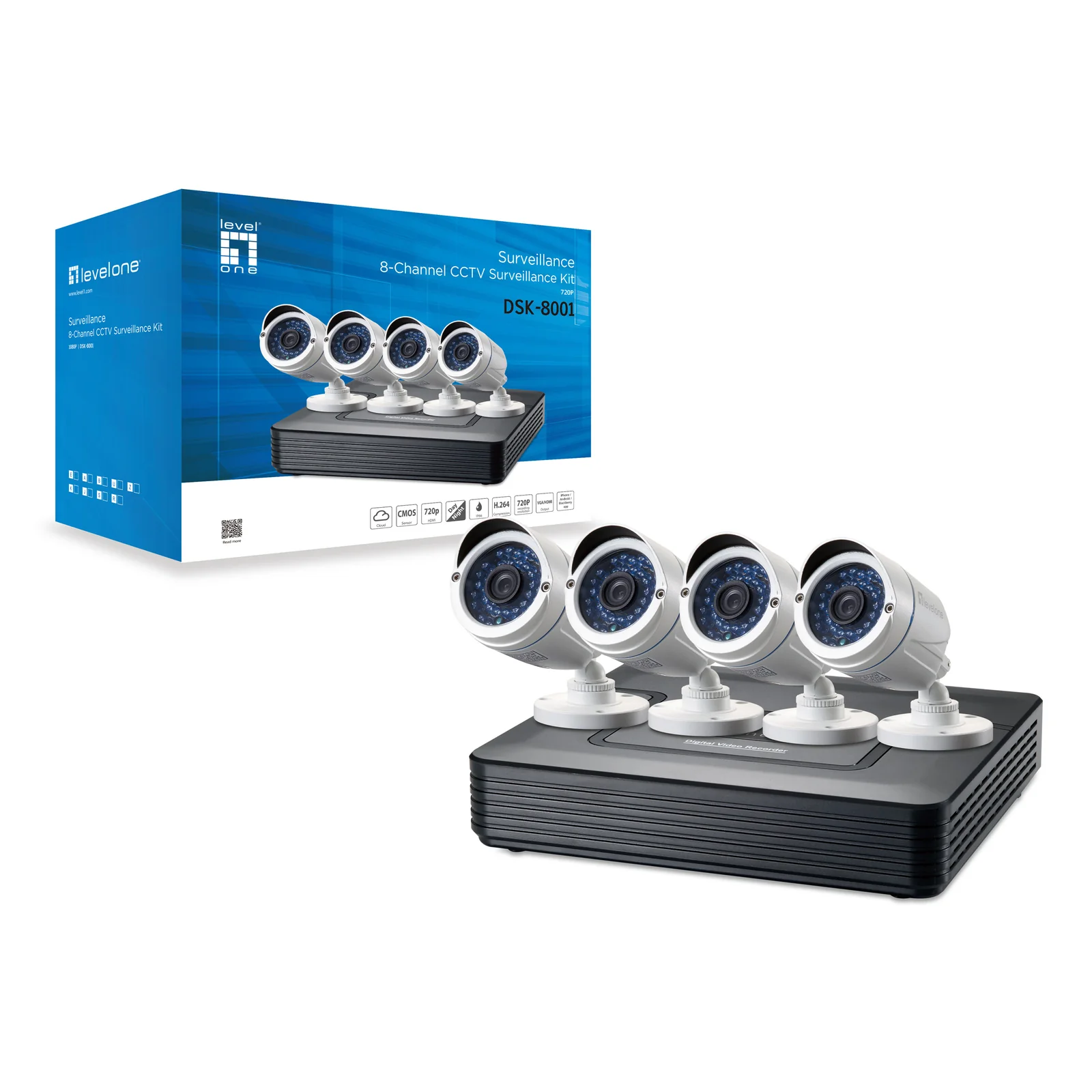 LevelOne DSK-8001 kit de vidéo-surveillance Avec fil 8 canaux