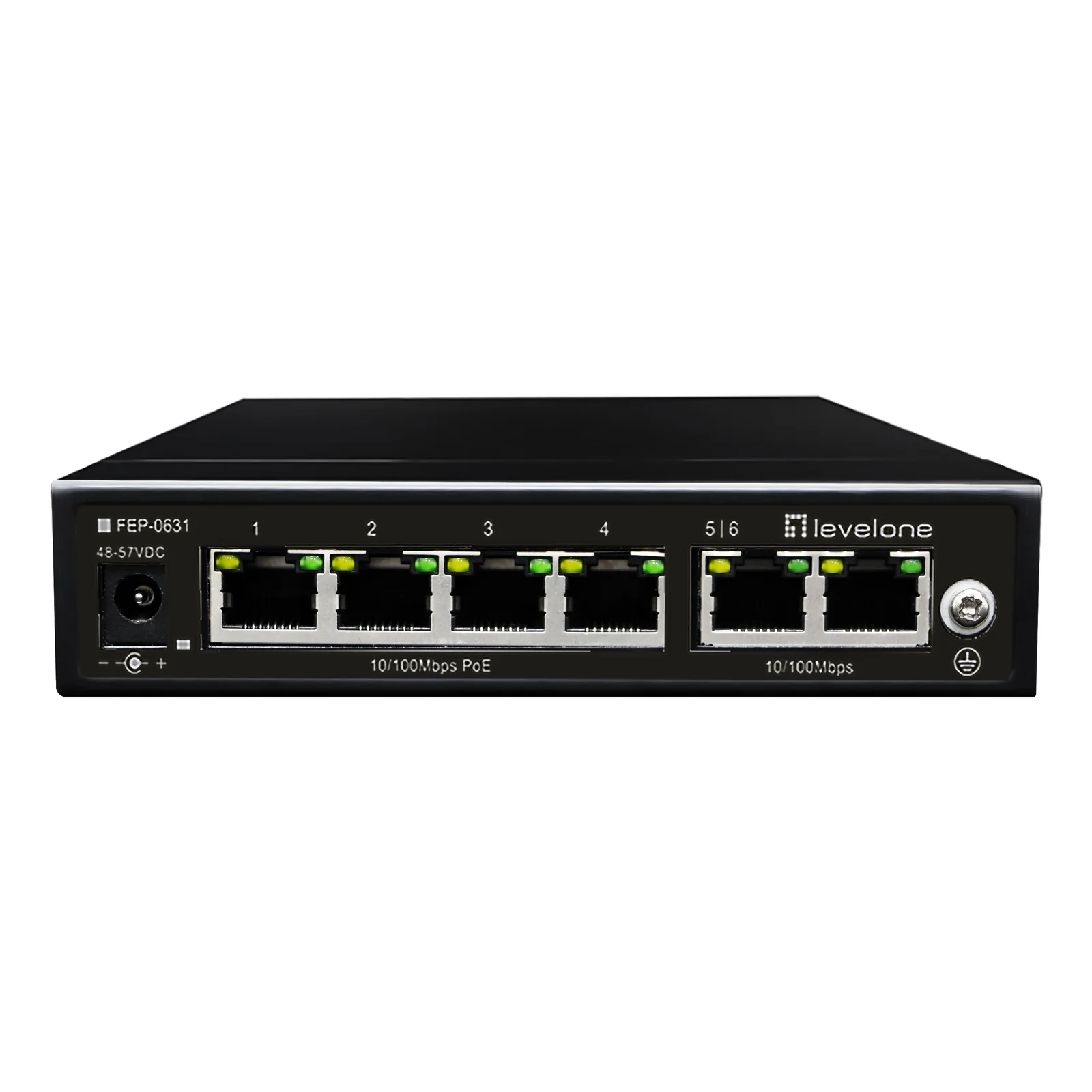LevelOne FEP-0631 commutateur réseau Fast Ethernet (10/100) Connexion Ethernet, supportant l'alimentation via ce port (PoE) Noir