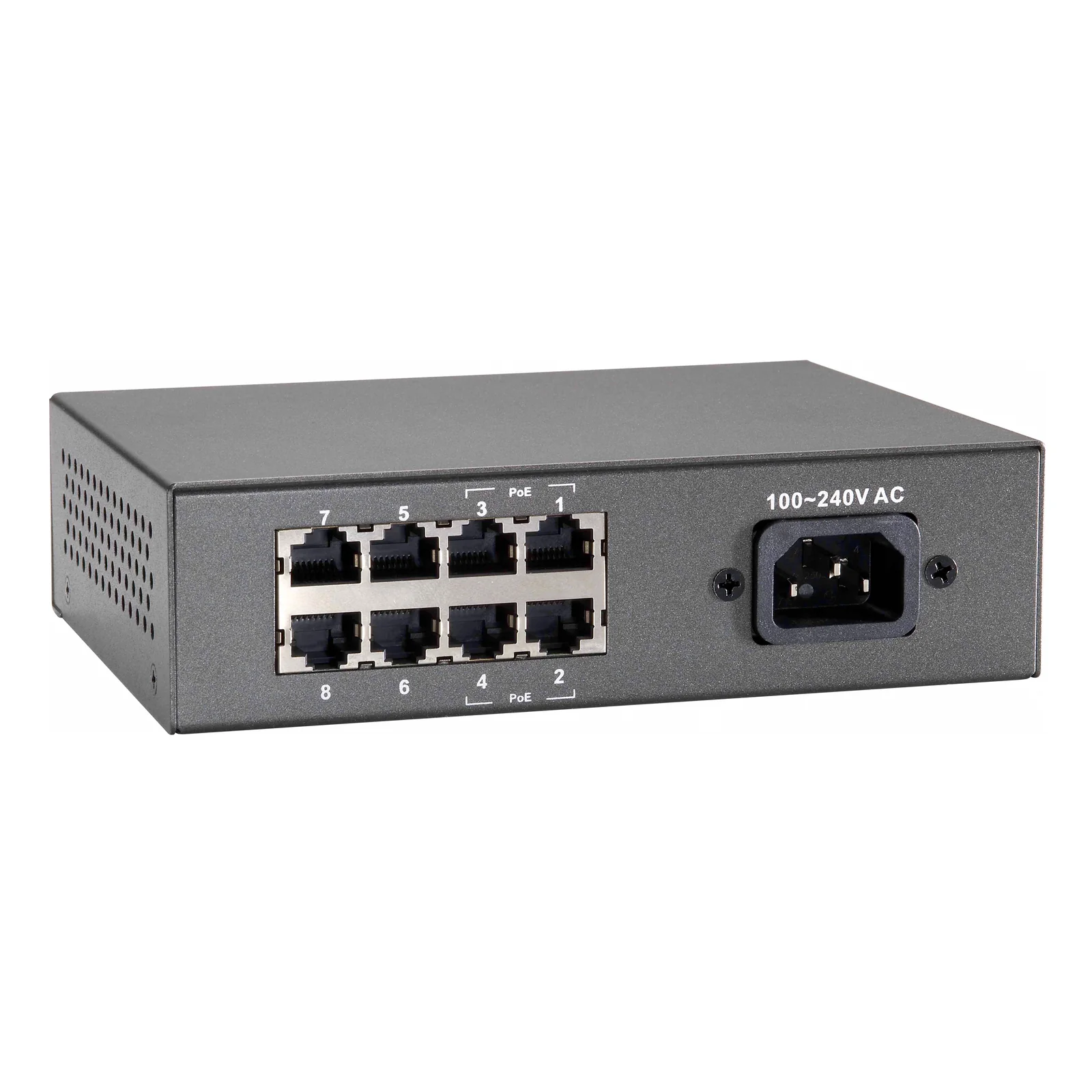 LevelOne FEP-0812 commutateur réseau Fast Ethernet (10/100) Connexion Ethernet, supportant l'alimentation via ce port (PoE) Noir