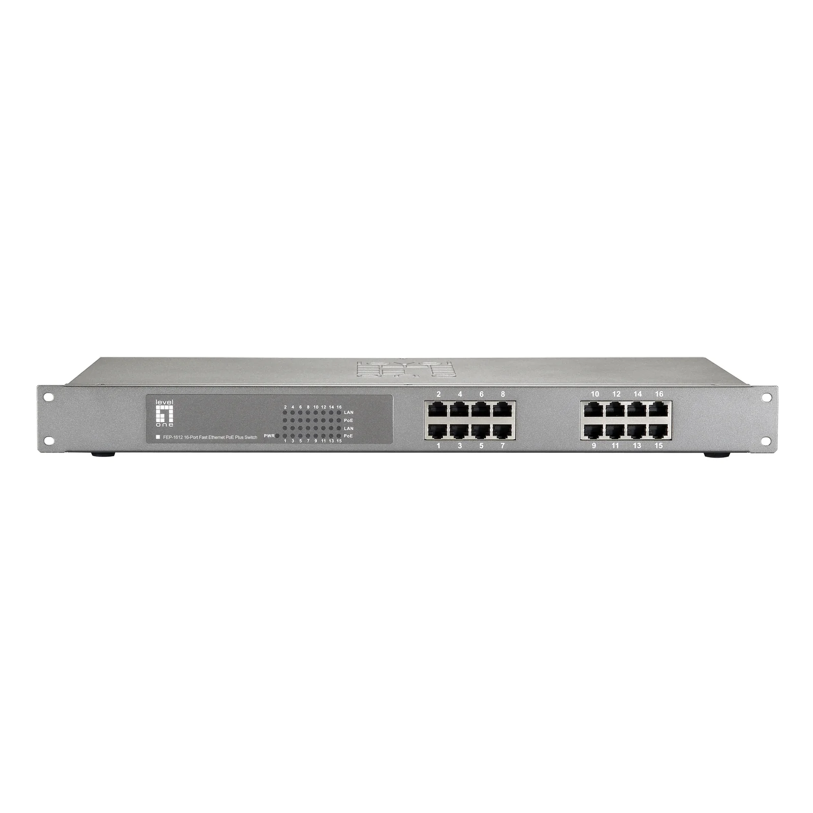LevelOne FEP-1612 commutateur réseau Non-géré Fast Ethernet (10/100) Connexion Ethernet, supportant l'alimentation via ce port (PoE) Gris