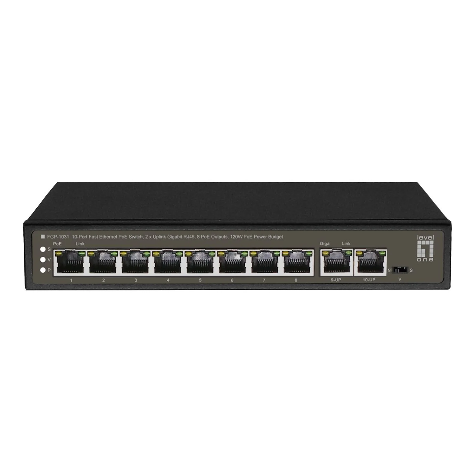 LevelOne FGP-1031 commutateur réseau Non-géré Gigabit Ethernet (10/100/1000) Connexion Ethernet, supportant l'alimentation via ce port (PoE) Noir