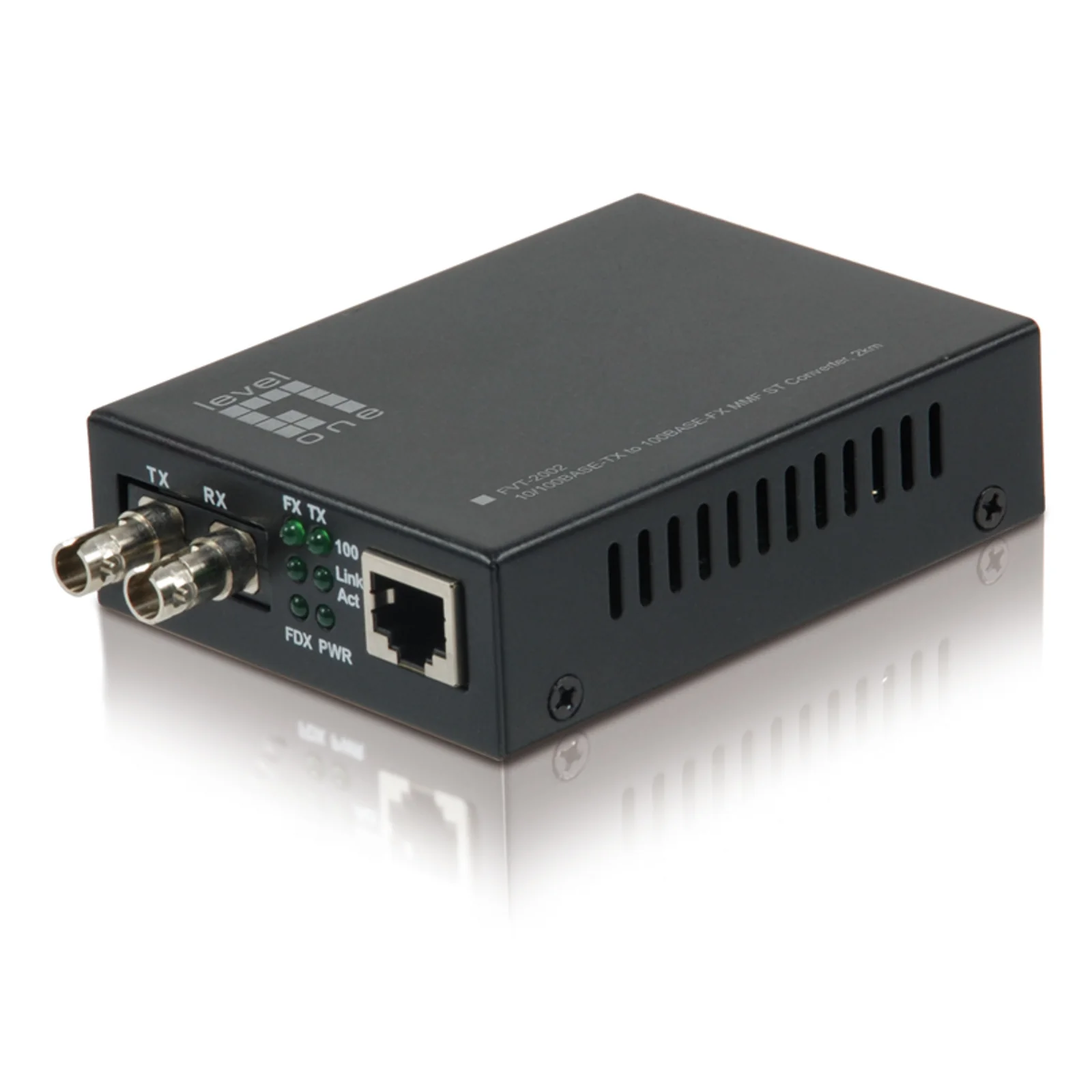 LevelOne FVT-2002 convertisseur de support réseau 100 Mbit/s 1310 nm Noir