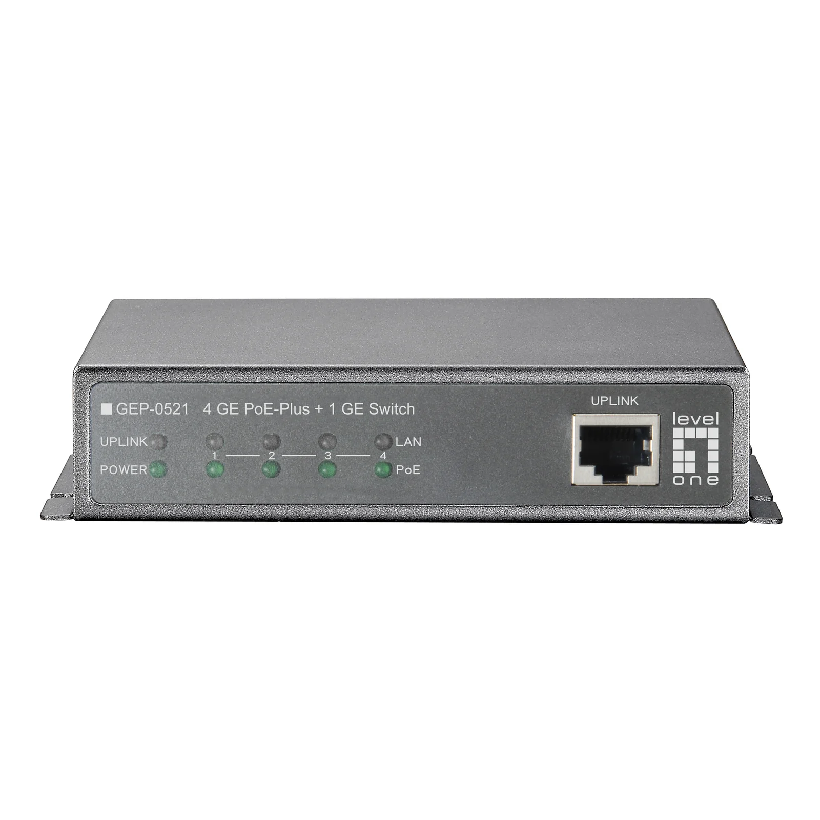 LevelOne GEP-0521 commutateur réseau Non-géré Gigabit Ethernet (10/100/1000) Connexion Ethernet, supportant l'alimentation via ce port (PoE) Gris