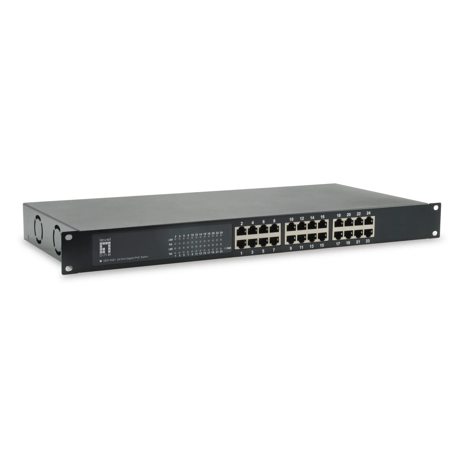 LevelOne GEP-2421W630 commutateur réseau Non-géré Gigabit Ethernet (10/100/1000) Connexion Ethernet, supportant l'alimentation via ce port (PoE) Noir