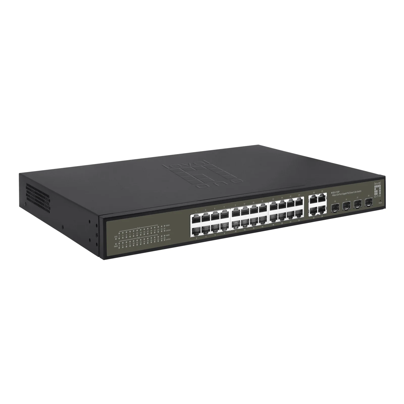 LevelOne GES-2128P commutateur réseau Géré L2 Gigabit Ethernet (10/100/1000) Connexion Ethernet, supportant l'alimentation via ce port (PoE) Noir