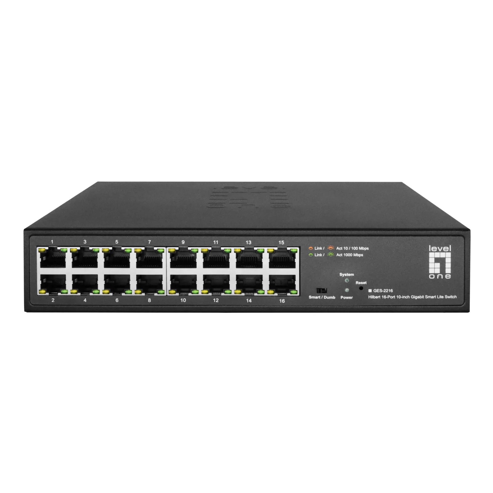 LevelOne GES-2216 commutateur réseau Géré L2 Gigabit Ethernet (10/100/1000) Noir
