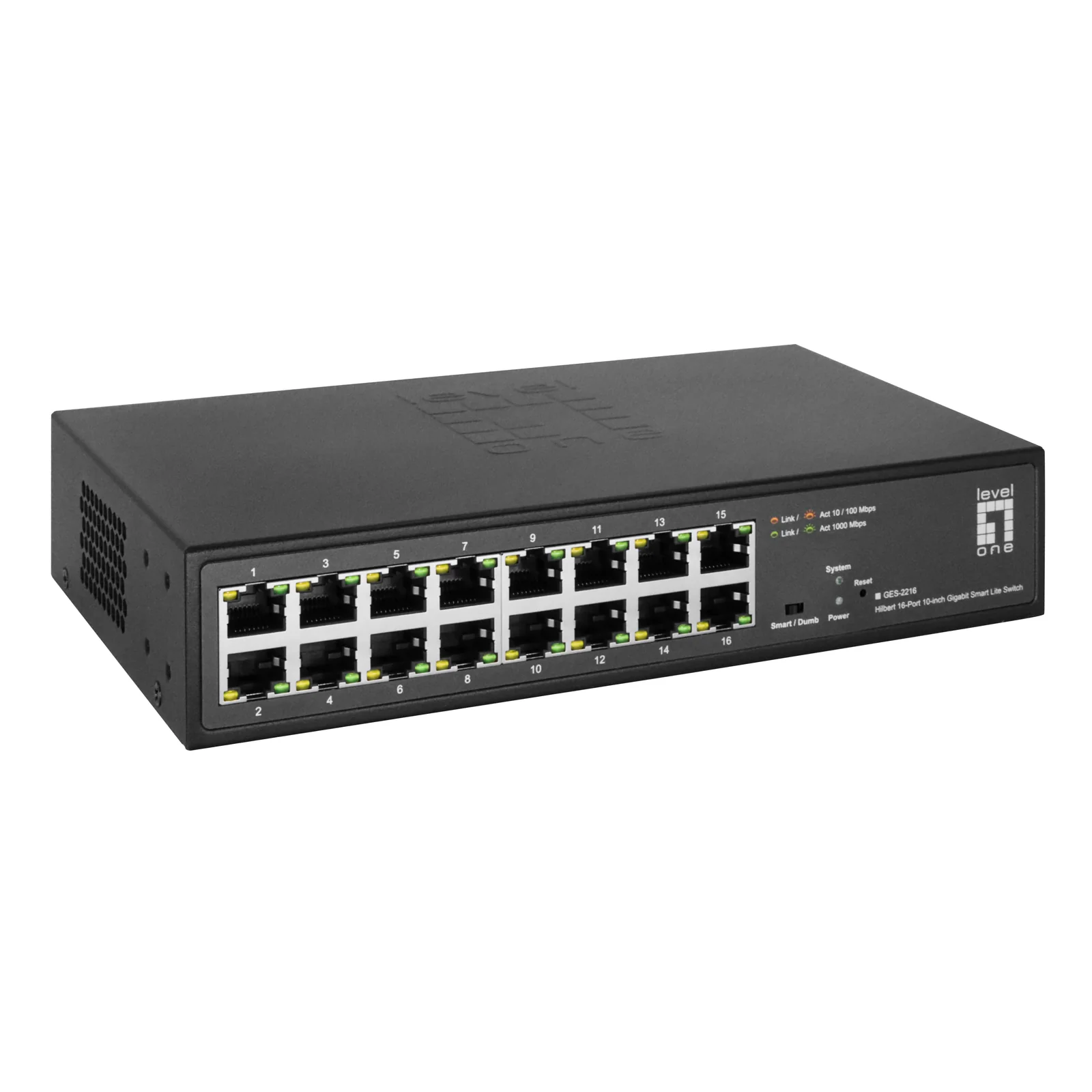 LevelOne GES-2216 commutateur réseau Géré L2 Gigabit Ethernet (10/100/1000) Noir