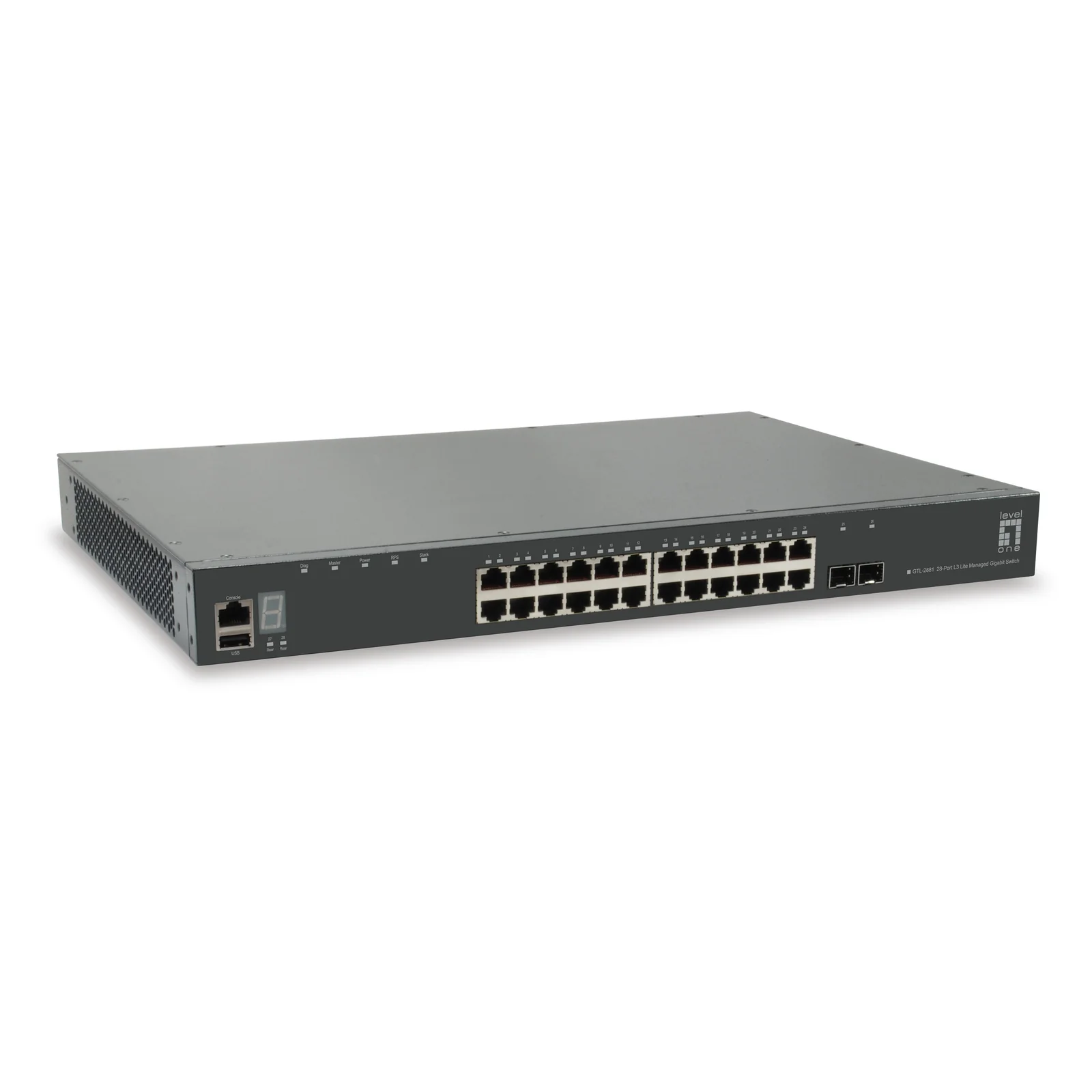 LevelOne GTL-2881 commutateur réseau Géré L3 Gigabit Ethernet (10/100/1000) Gris