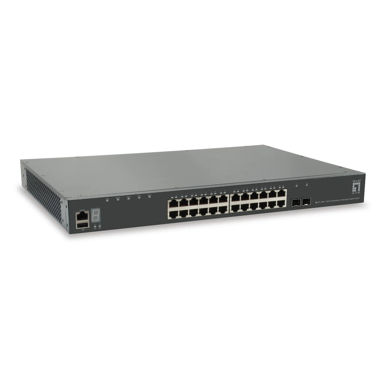 LevelOne GTL-2891 commutateur réseau Géré L3 Gigabit Ethernet (10/100/1000) Gris