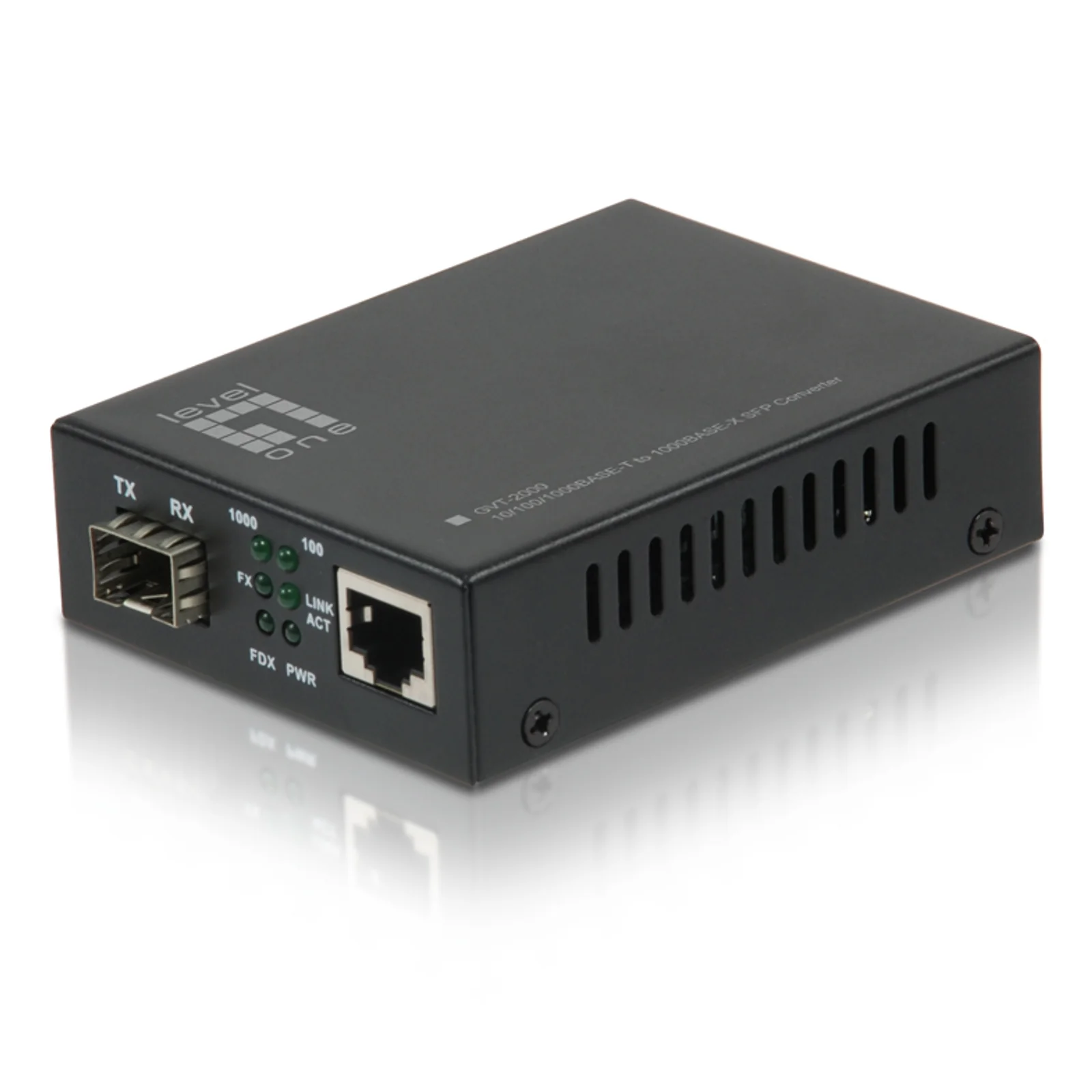 LevelOne GVT-2000 convertisseur de support réseau 1000 Mbit/s Multimode Noir