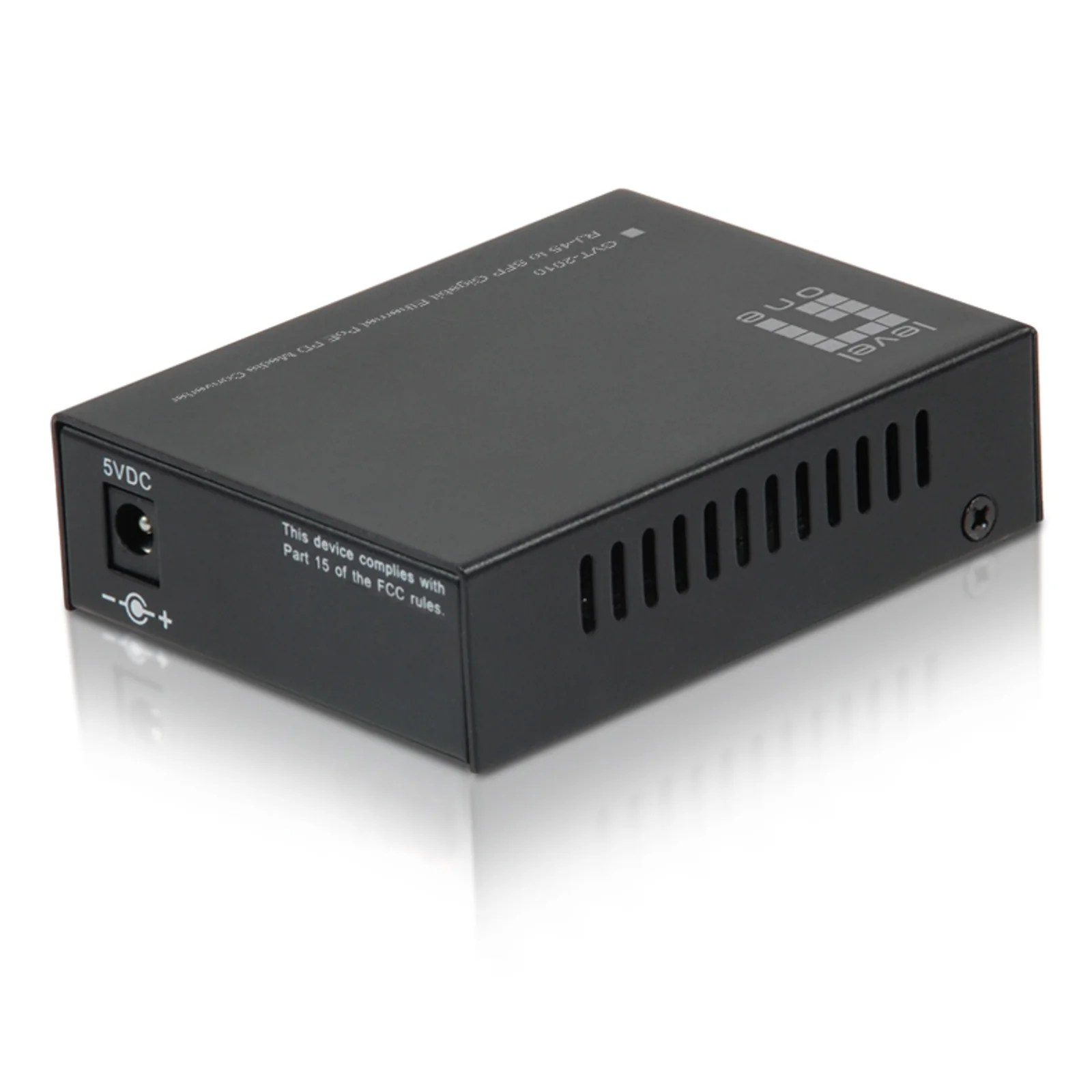 LevelOne GVT-2010 convertisseur de support réseau Noir