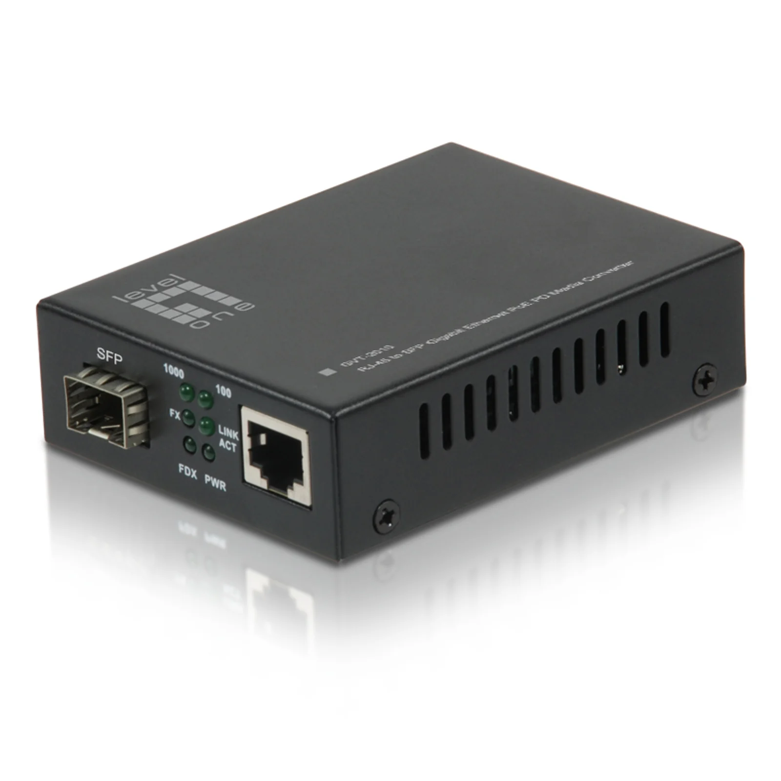 LevelOne GVT-2010 convertisseur de support réseau Noir