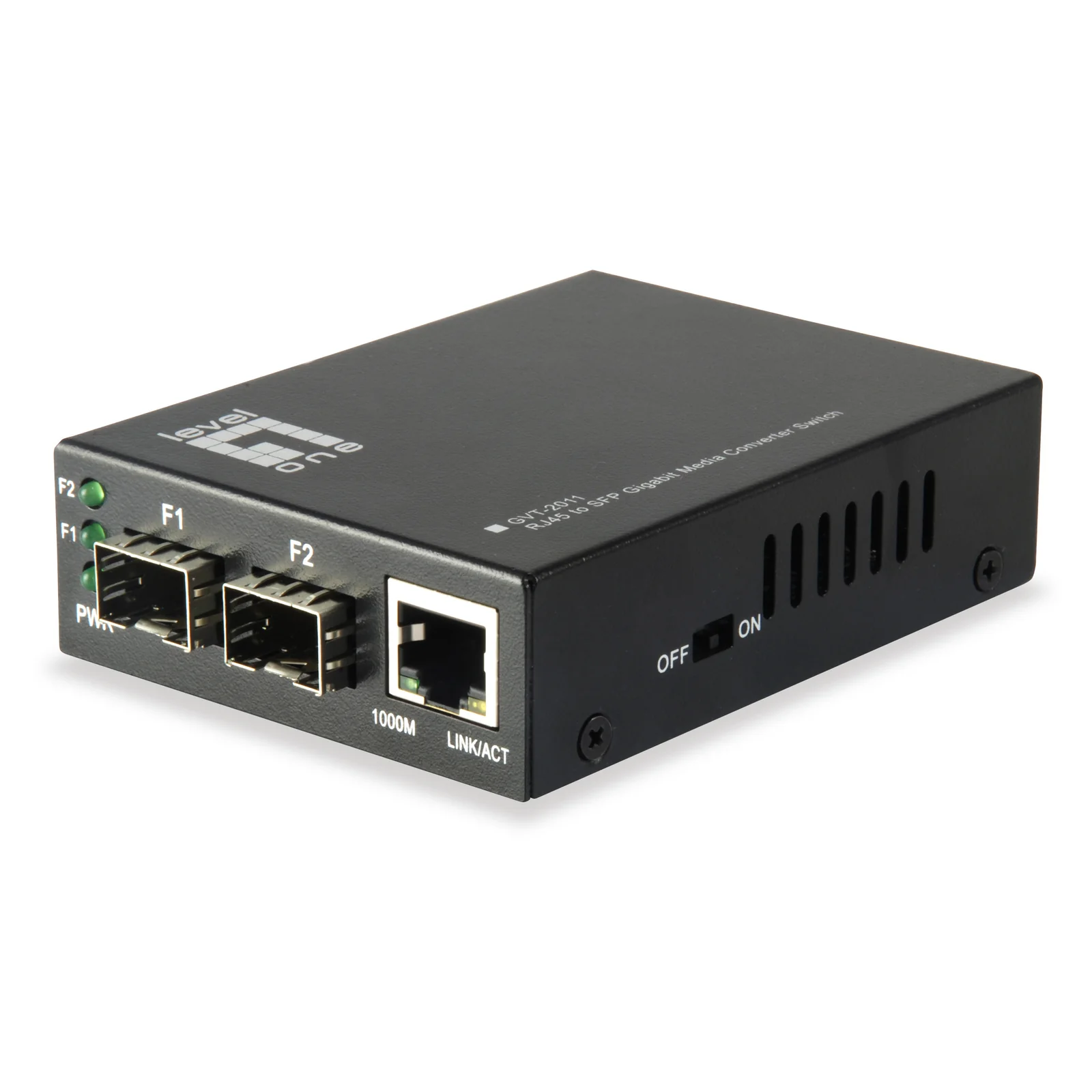 LevelOne GVT-2011 convertisseur de support réseau 1000 Mbit/s Gris