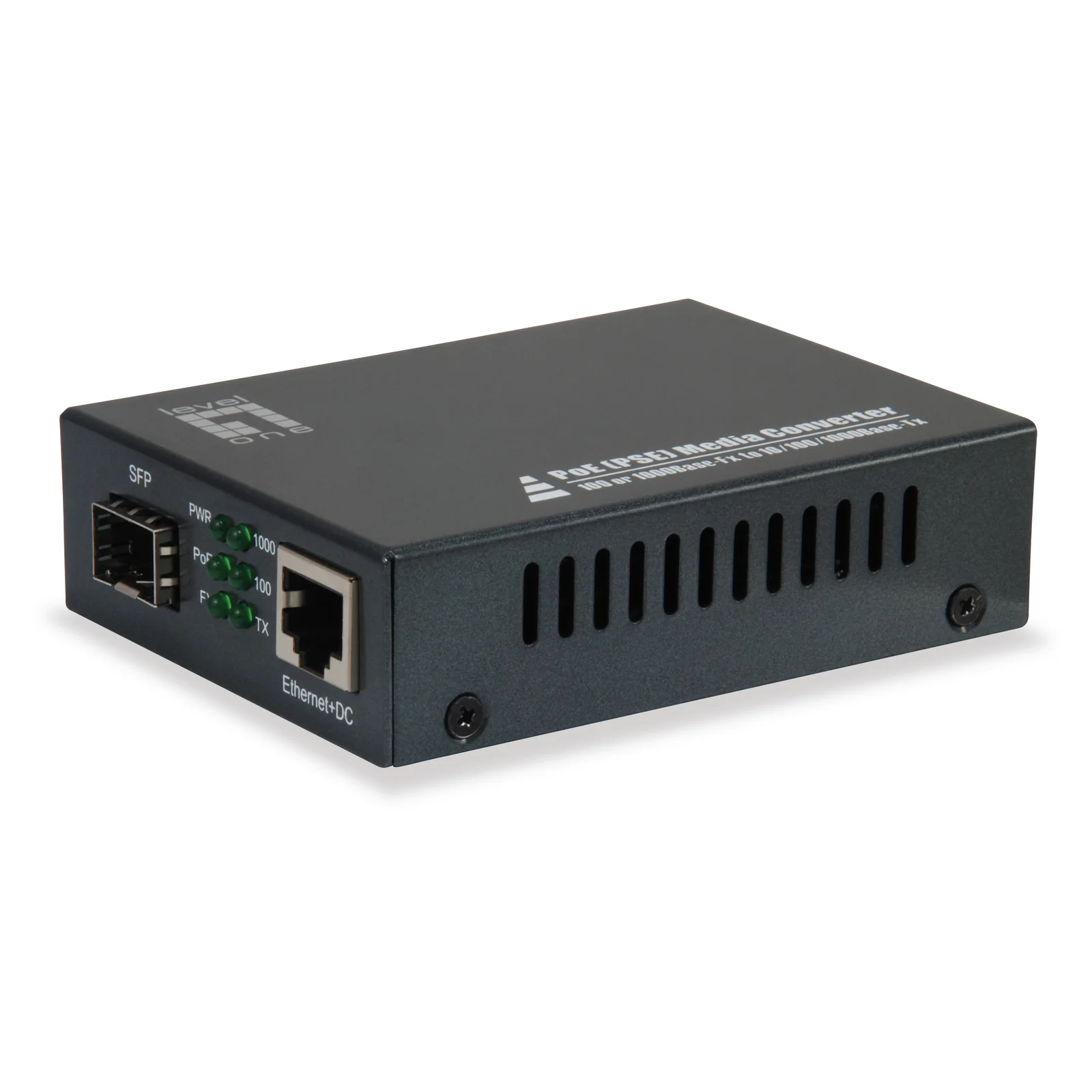 LevelOne GVT-2012 convertisseur de support réseau 1000 Mbit/s Noir