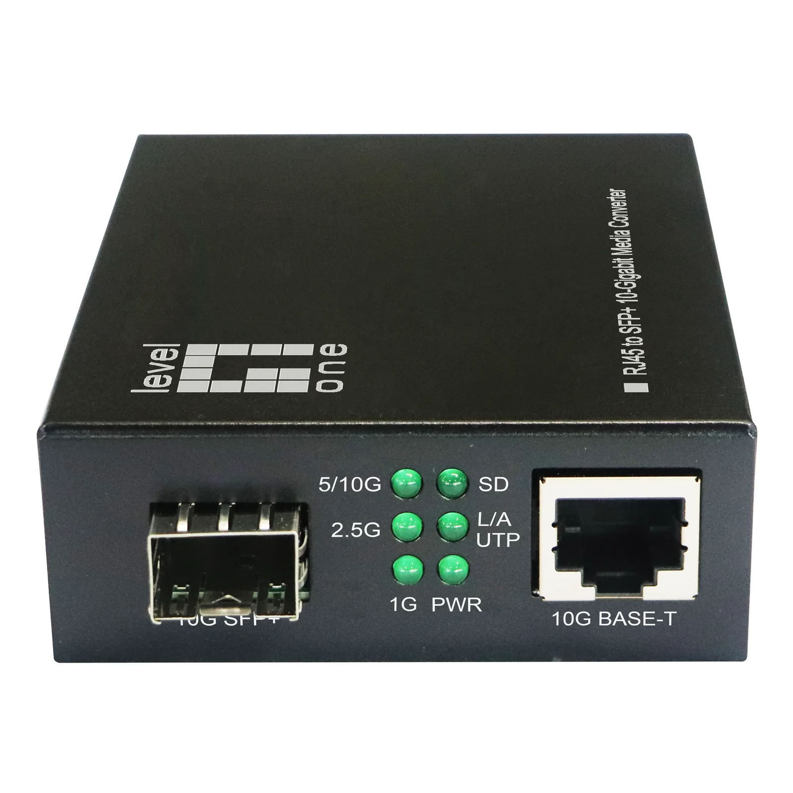 LevelOne GVT-2051 convertisseur de support réseau 10000 Mbit/s Noir