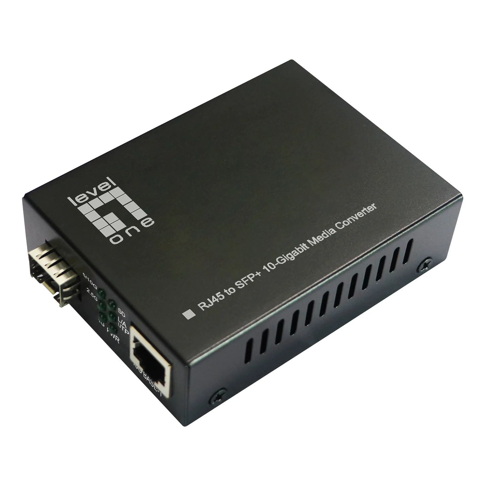 LevelOne GVT-2051 convertisseur de support réseau 10000 Mbit/s Noir