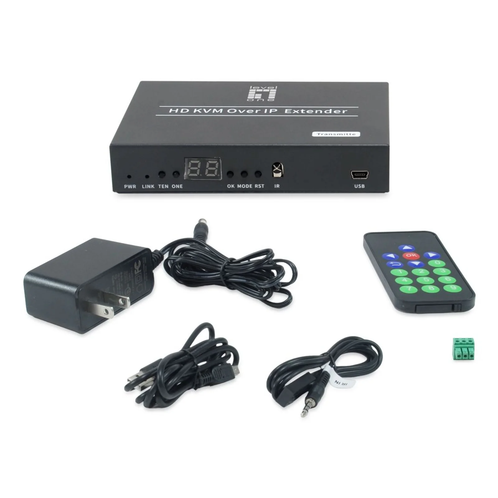 LevelOne HVE-6701T extension audio/video Émetteur AV Noir