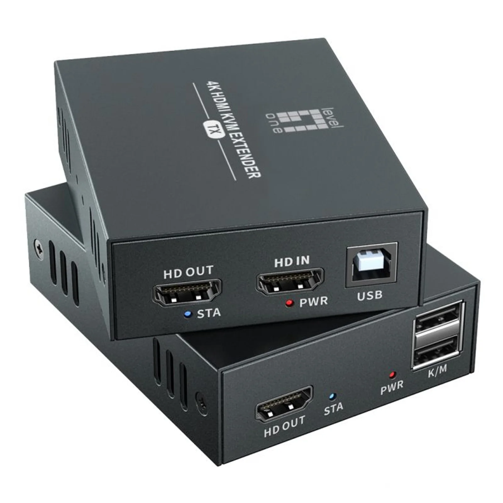 LevelOne HVE-8111 extension audio/video Émetteur et récepteur AV Noir