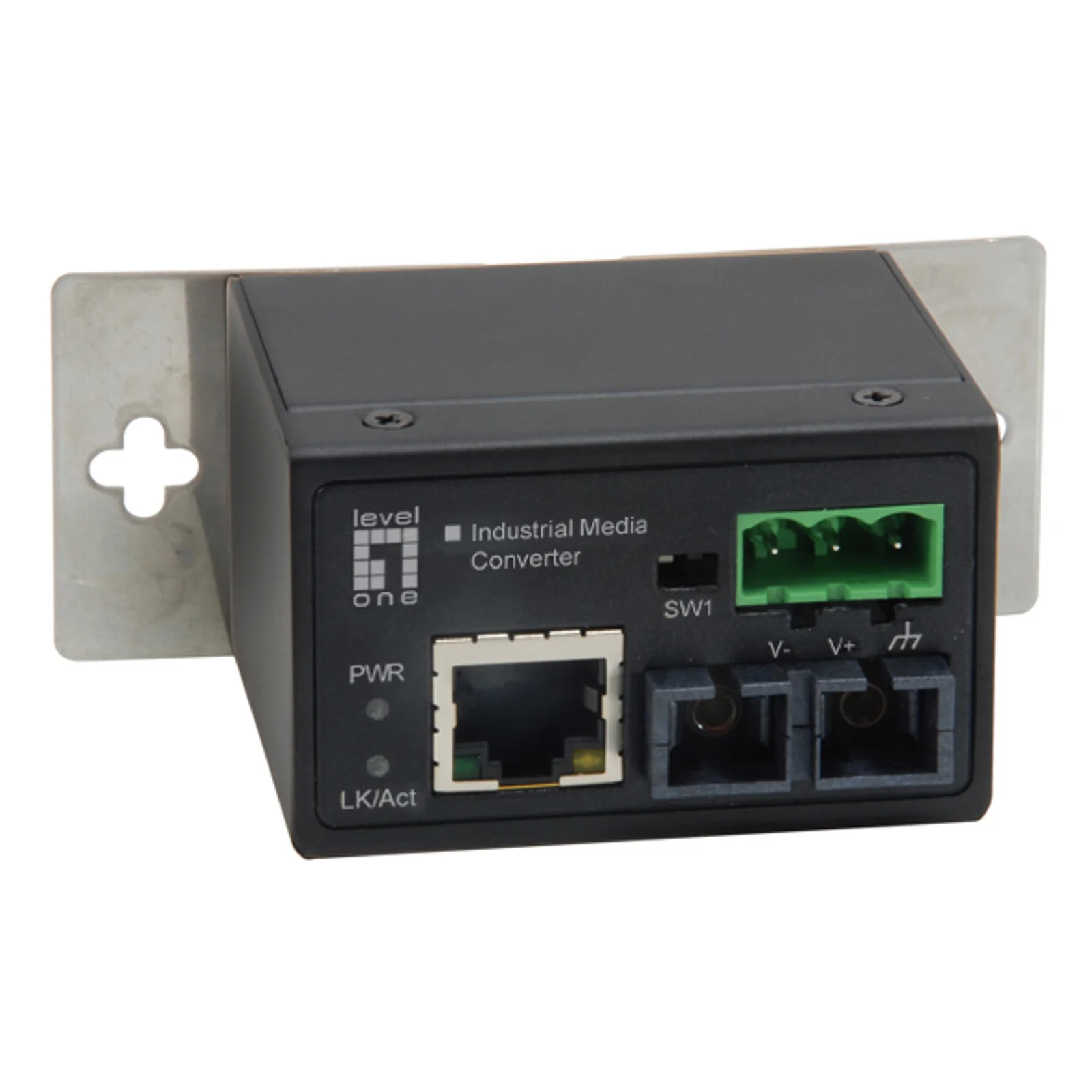 LevelOne IEC-4002 convertisseur de support réseau 100 Mbit/s Multimode Noir