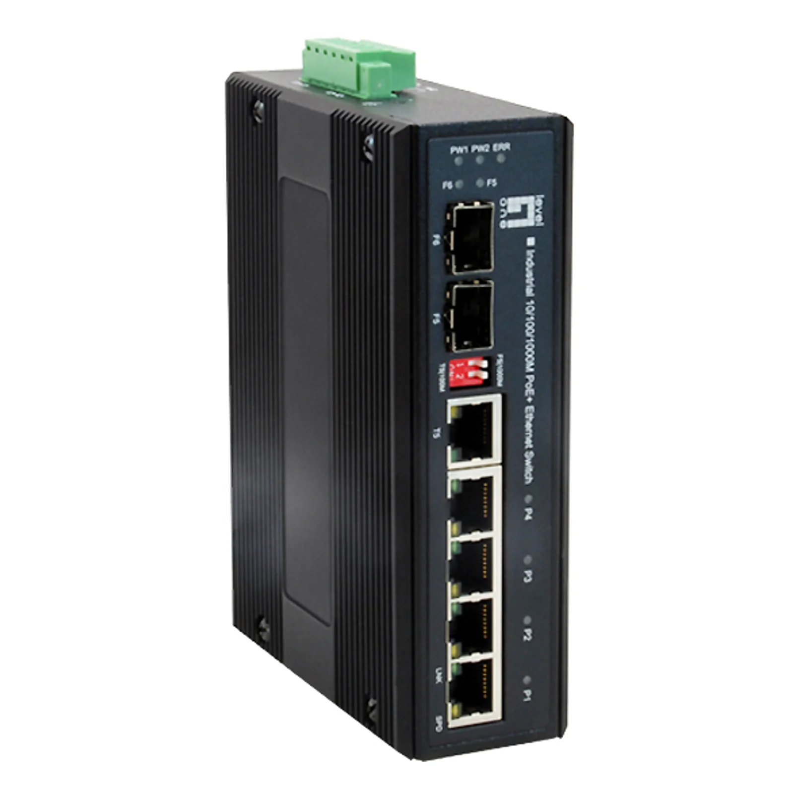 LevelOne IES-0620 commutateur réseau Gigabit Ethernet (10/100/1000) Connexion Ethernet, supportant l'alimentation via ce port (PoE) Noir