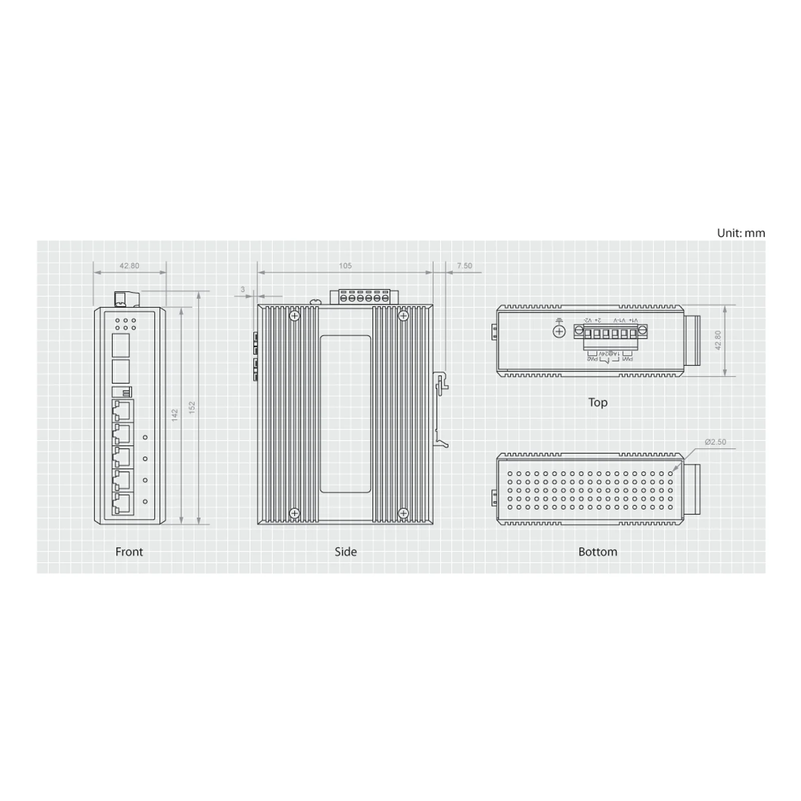 LevelOne IES-0620 commutateur réseau Gigabit Ethernet (10/100/1000) Connexion Ethernet, supportant l'alimentation via ce port (PoE) Noir