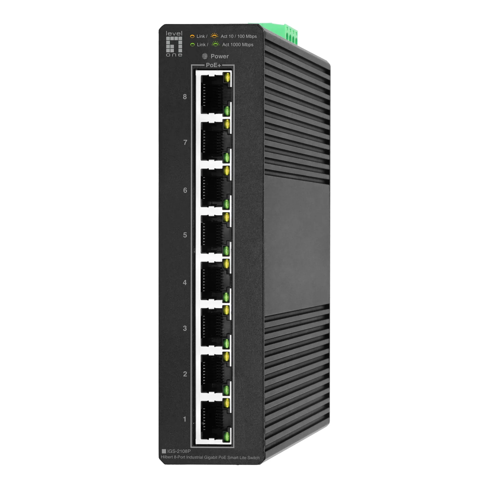 LevelOne IGS-2108P commutateur réseau Géré L2 Gigabit Ethernet (10/100/1000) Connexion Ethernet, supportant l'alimentation via ce port (PoE) Noir
