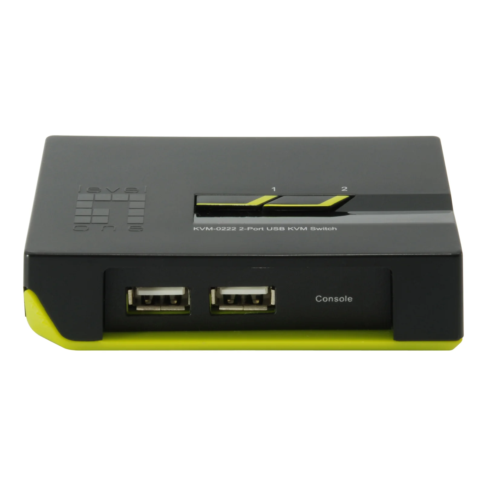 LevelOne KVM-0222 commutateur écran, clavier et souris Noir, Vert