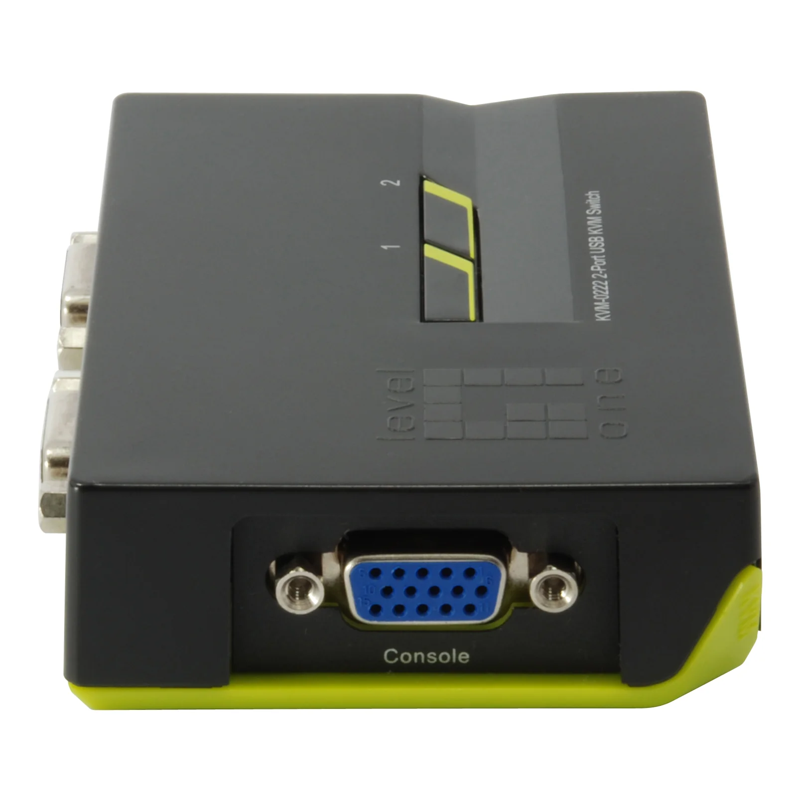 LevelOne KVM-0222 commutateur écran, clavier et souris Noir, Vert