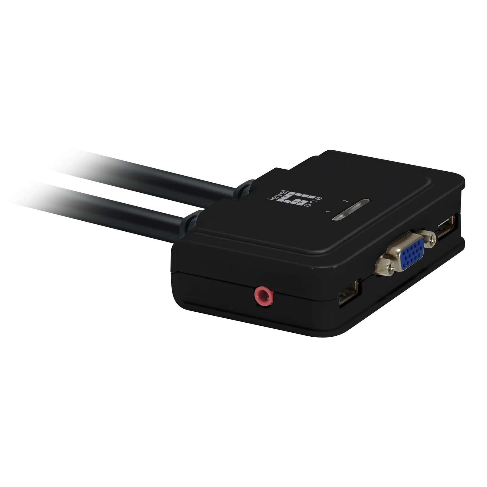 LevelOne KVM-0223 commutateur écran, clavier et souris Noir