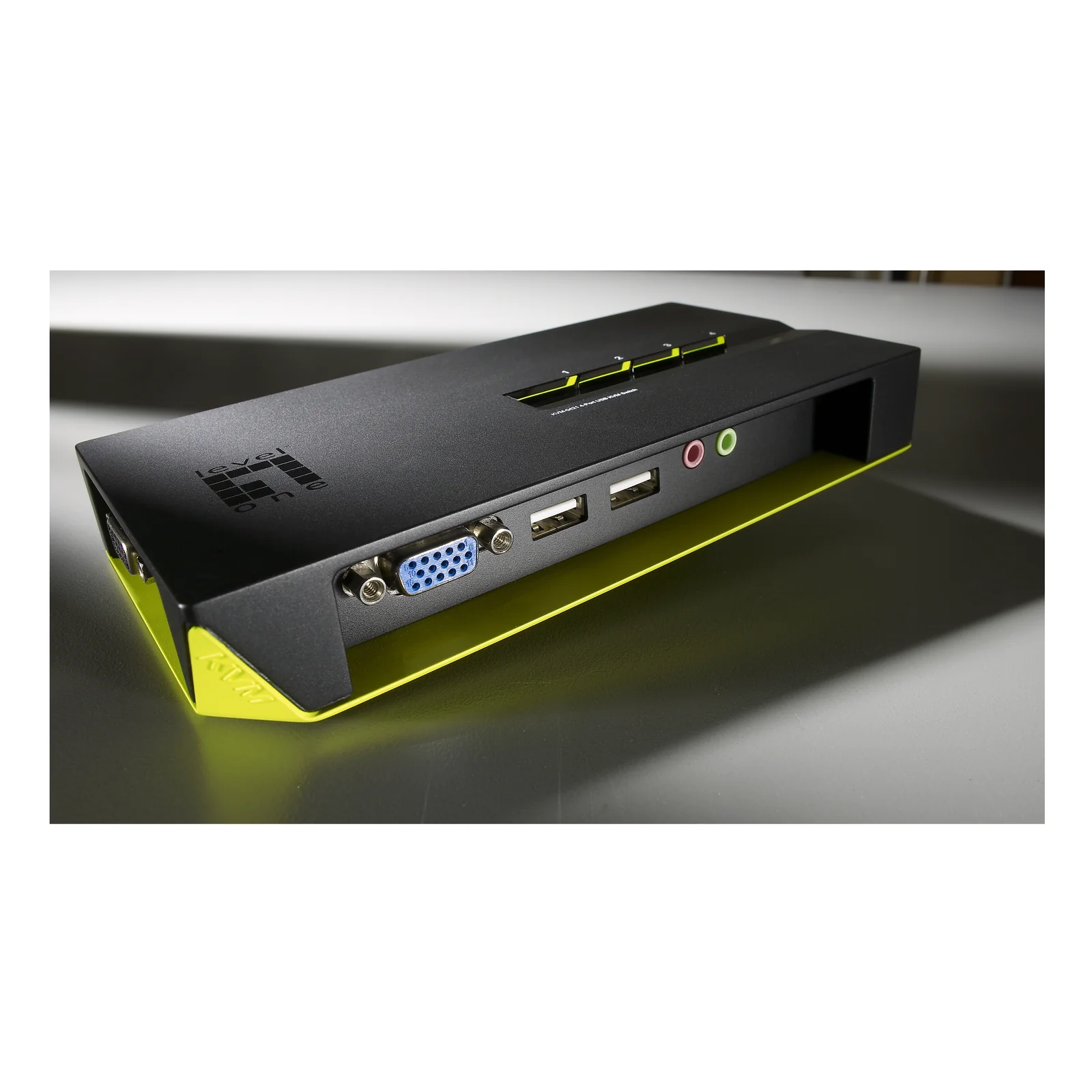 LevelOne KVM-0421 commutateur écran, clavier et souris Noir, Vert