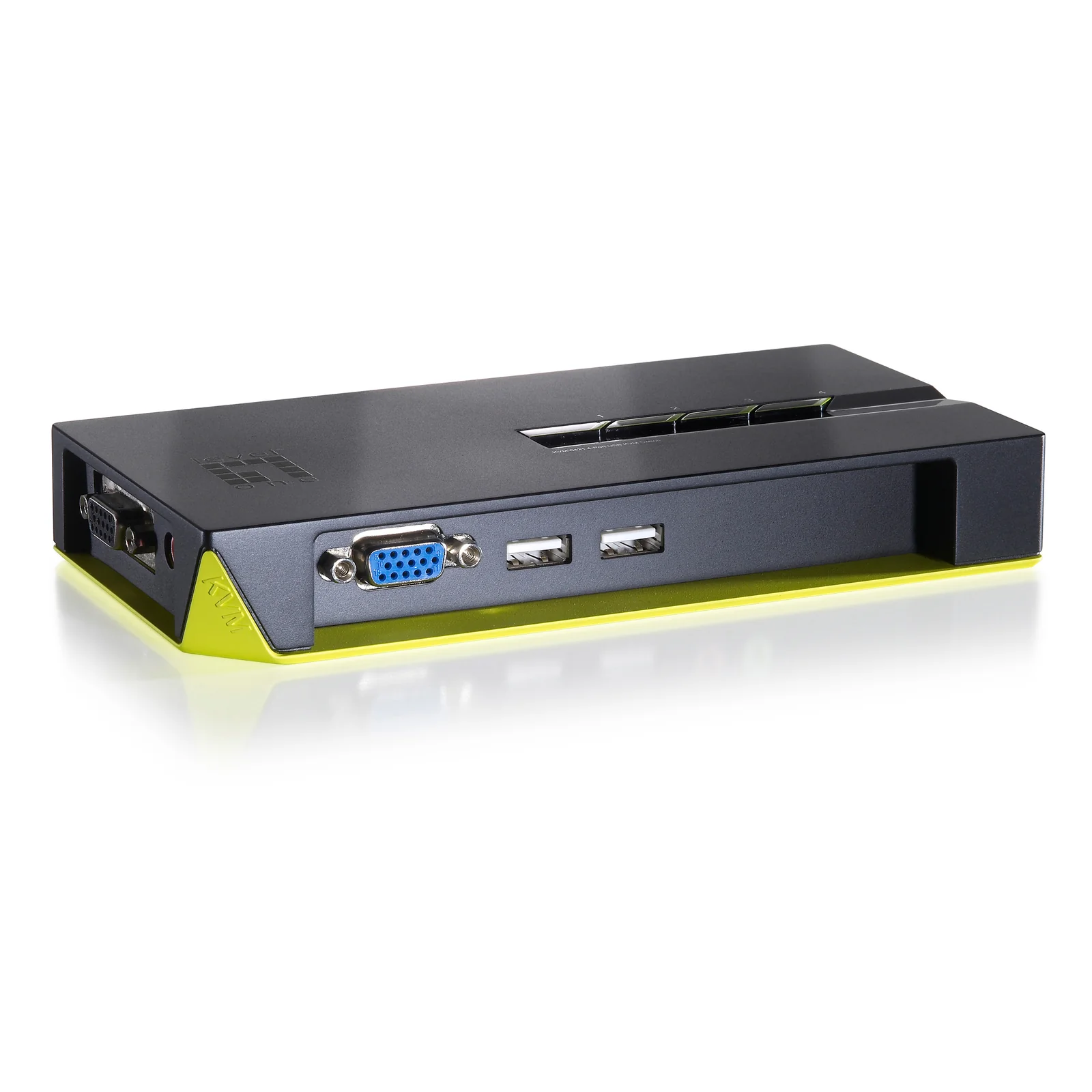 LevelOne KVM-0422 commutateur écran, clavier et souris Noir, Vert