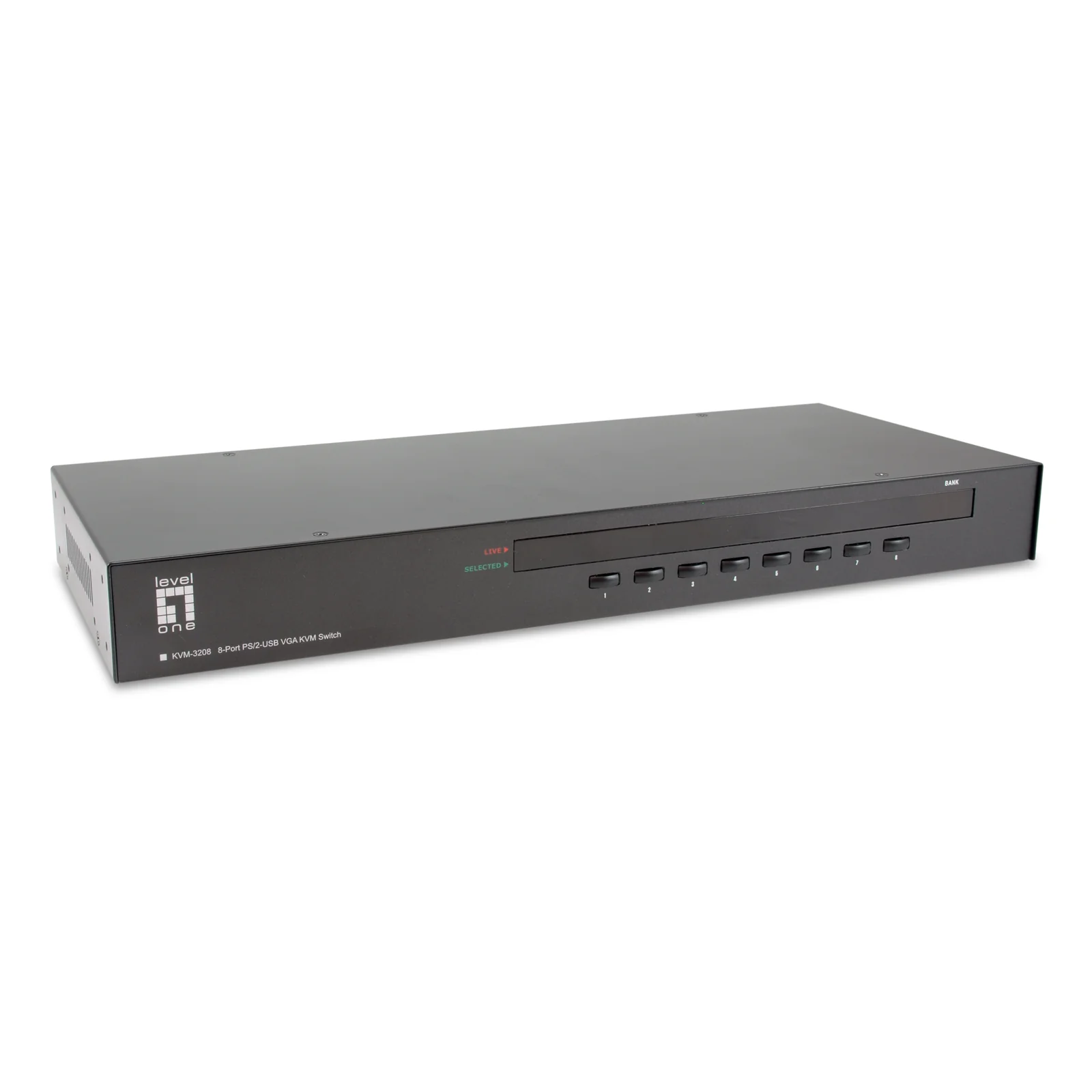 LevelOne KVM-3208 commutateur écran, clavier et souris Grille de montage Noir