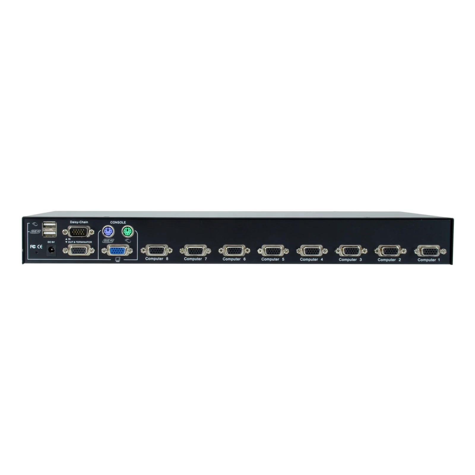 LevelOne KVM-3208 commutateur écran, clavier et souris Grille de montage Noir