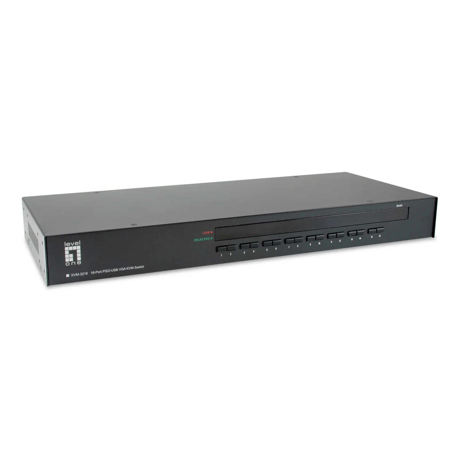 LevelOne KVM-3216 commutateur écran, clavier et souris Grille de montage Noir