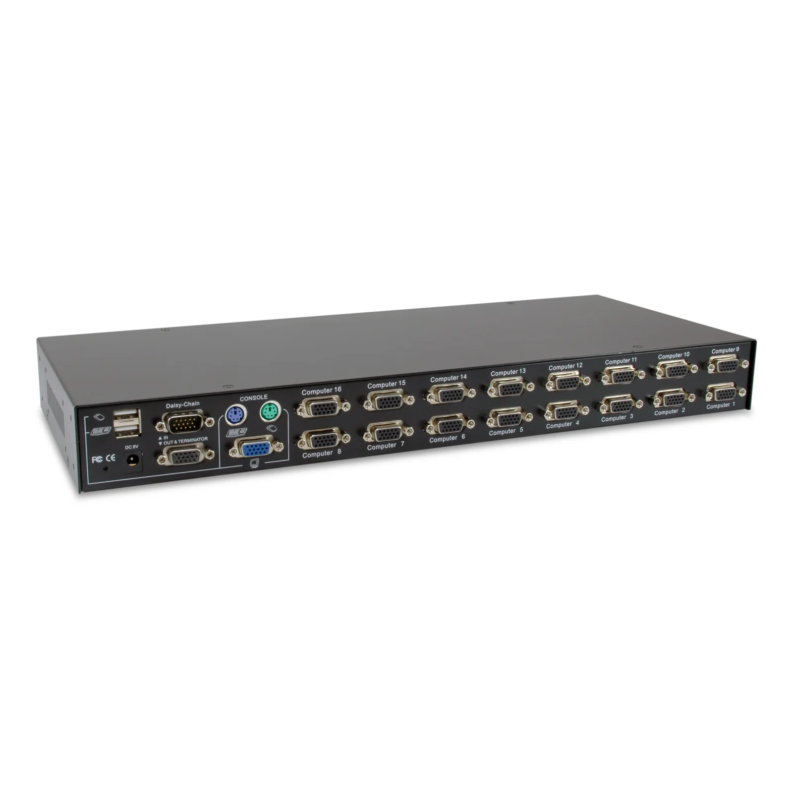 LevelOne KVM-3216 commutateur écran, clavier et souris Grille de montage Noir