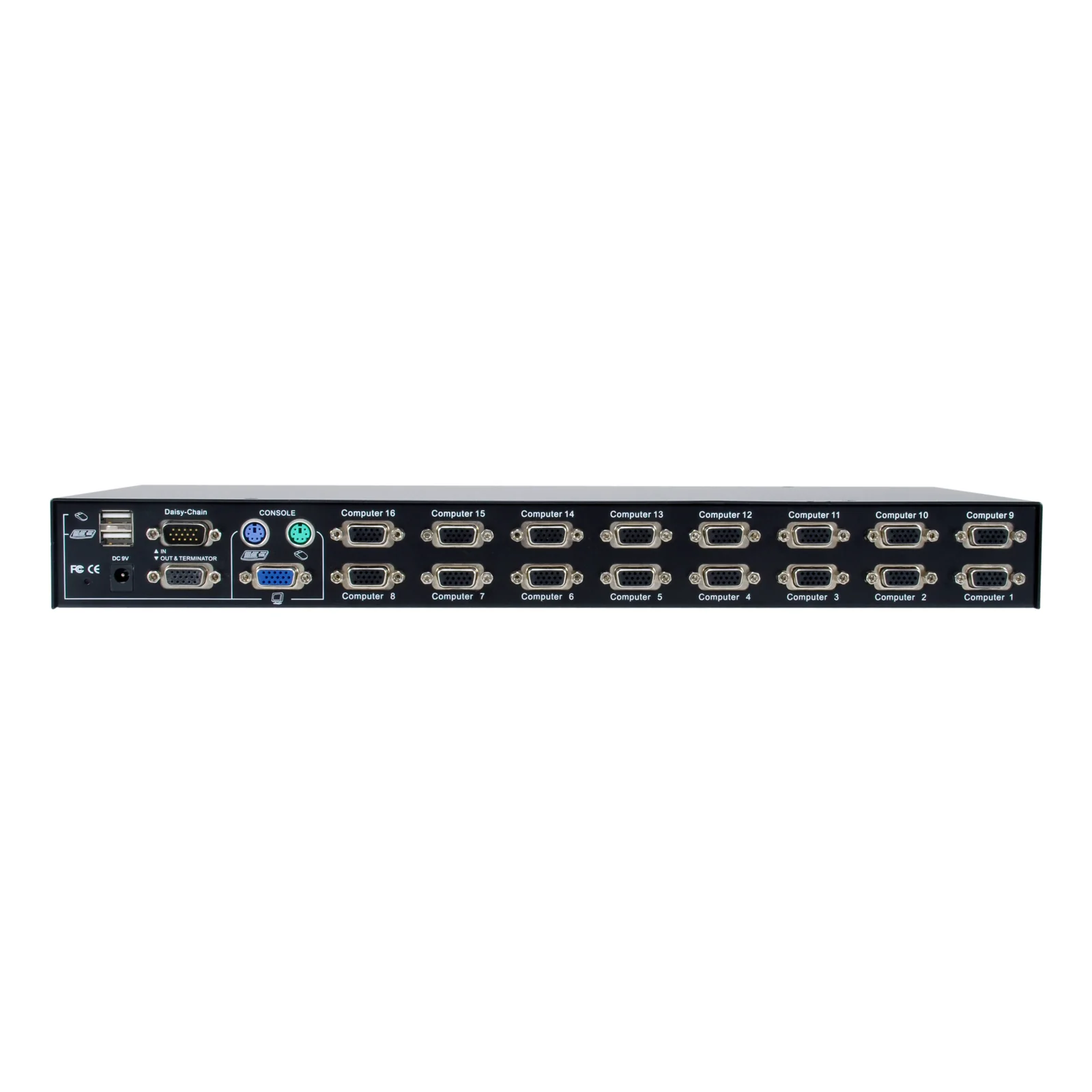 LevelOne KVM-3216 commutateur écran, clavier et souris Grille de montage Noir