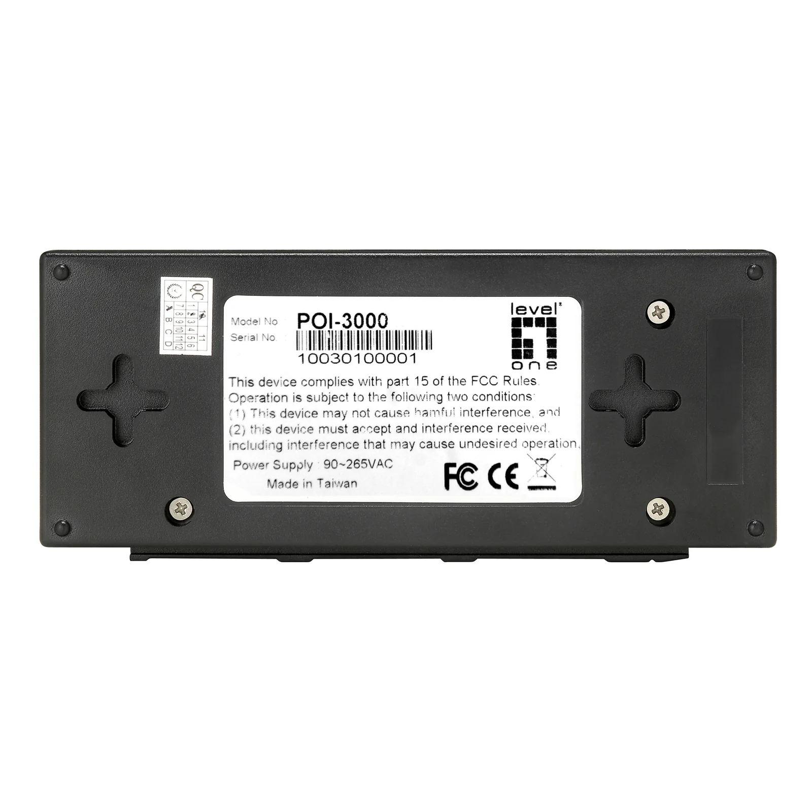 LevelOne POI-3000 adaptateur et injecteur PoE Gigabit Ethernet